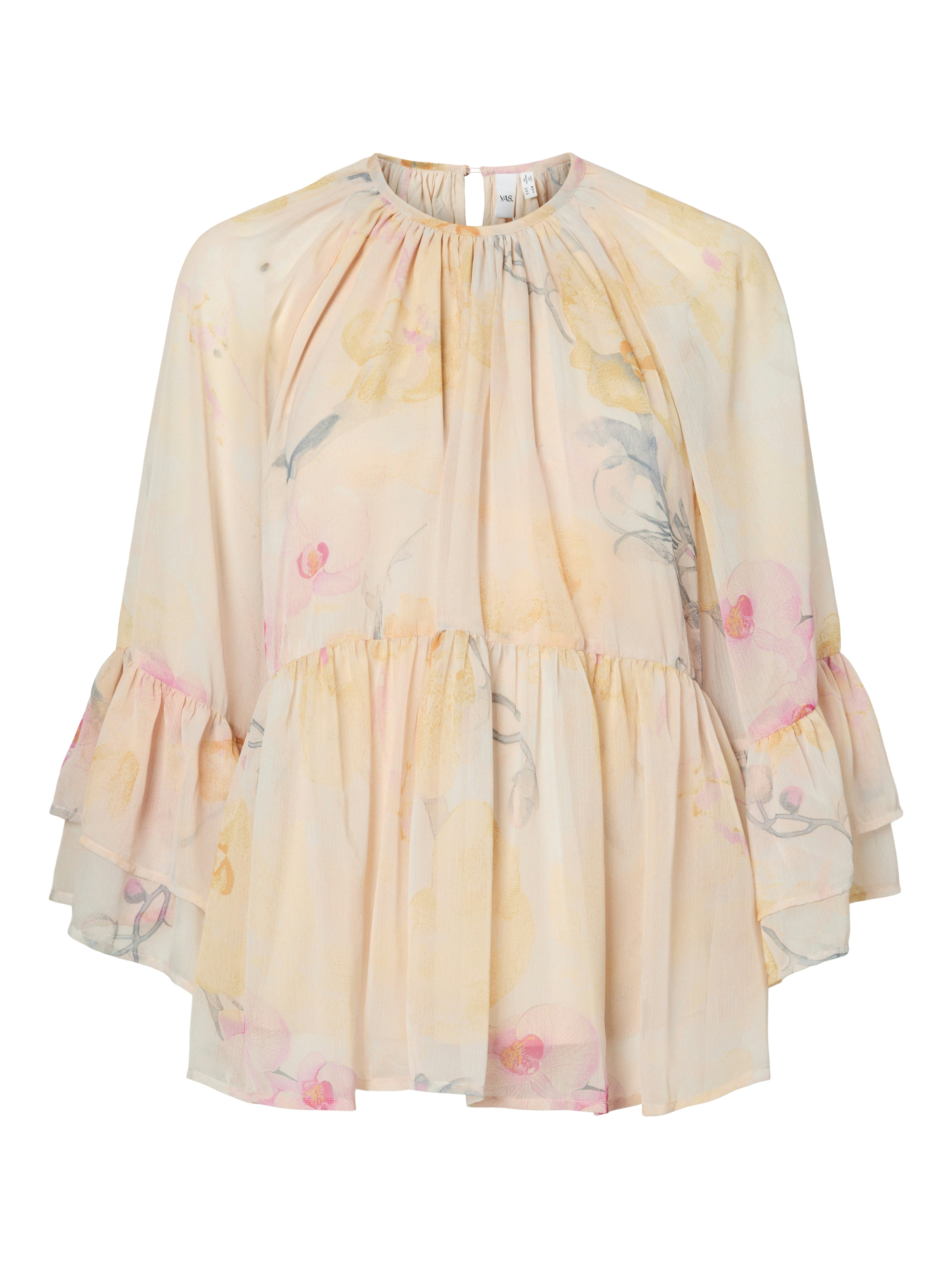 Y.A.S naisten pusero Yasblomina 3/4 Top, Afterglow Blomina Aop