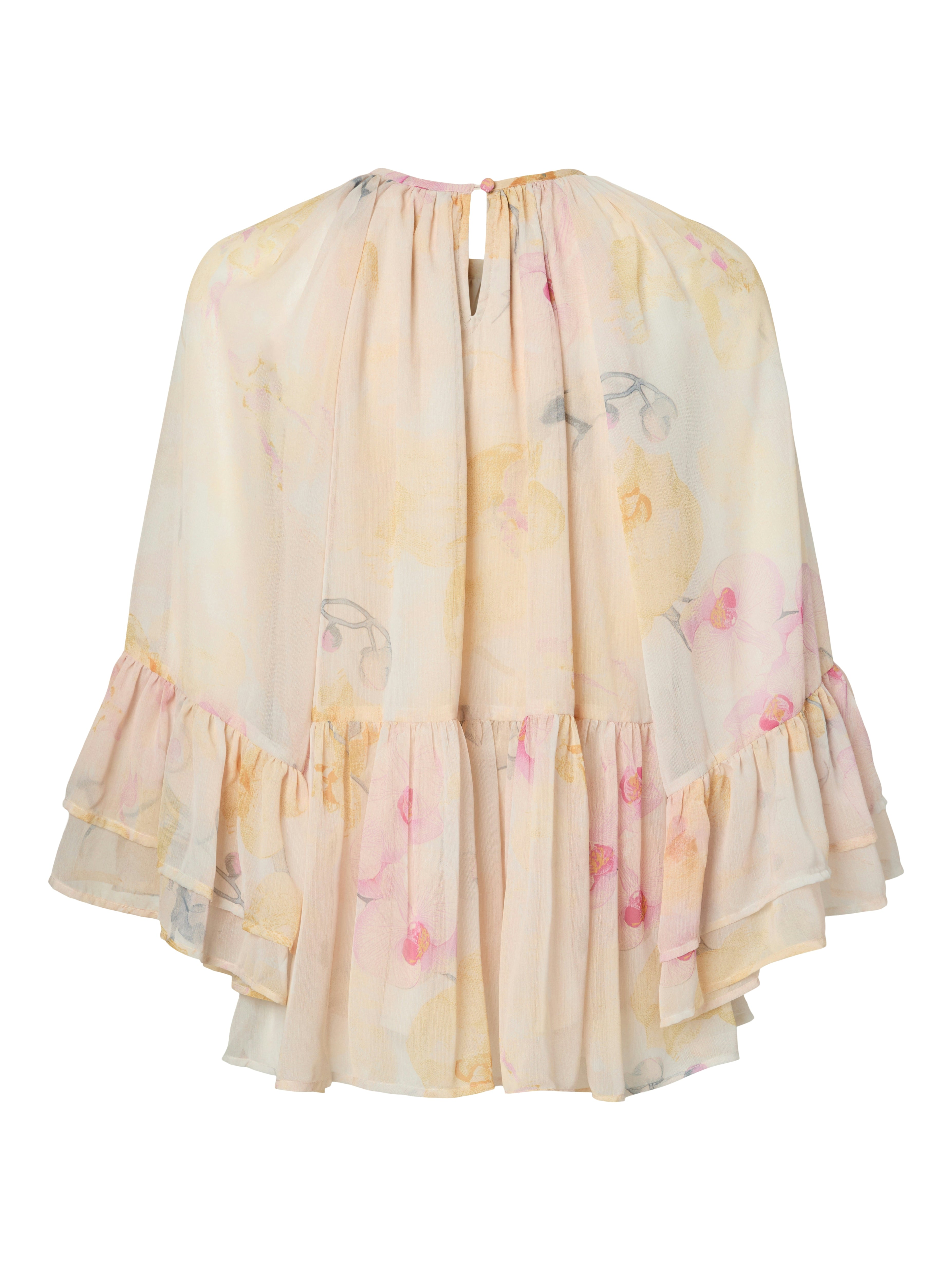 Y.A.S naisten pusero Yasblomina 3/4 Top, Afterglow Blomina Aop