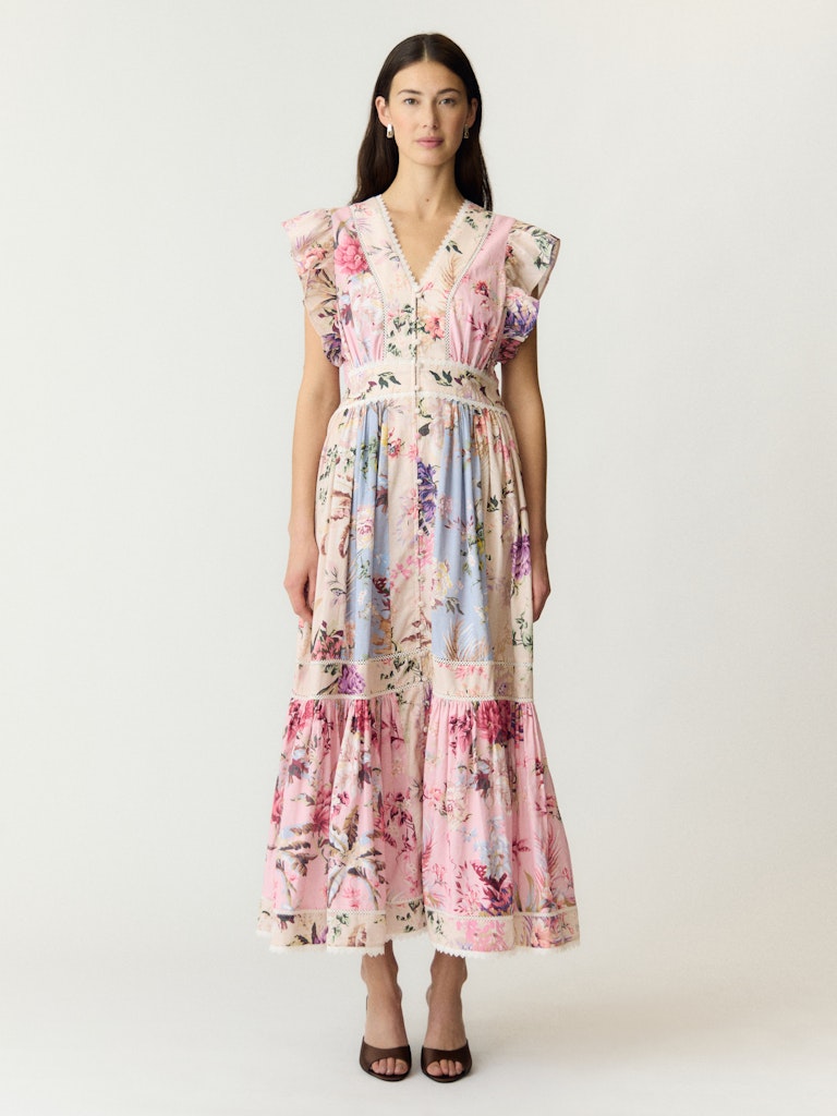 Y.A.S mekko YasMessa Cs Long Dress, Pristine W. Ballerina/Sky