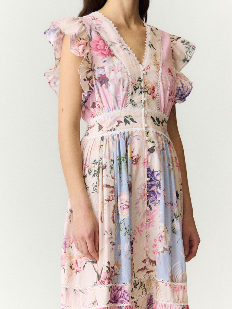 Y.A.S mekko YasMessa Cs Long Dress, Pristine W. Ballerina/Sky
