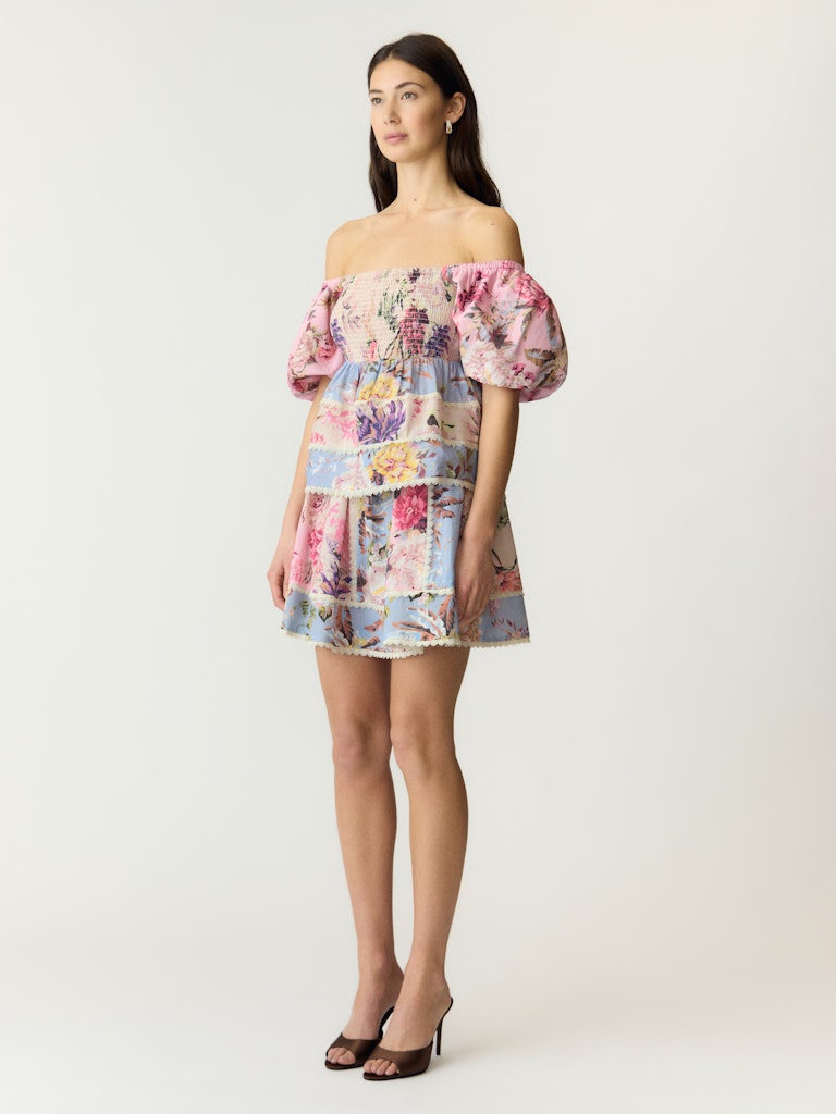 Y.A.S naisten toppi YasMessa SS Smock Top, Pristine W. Ballerin