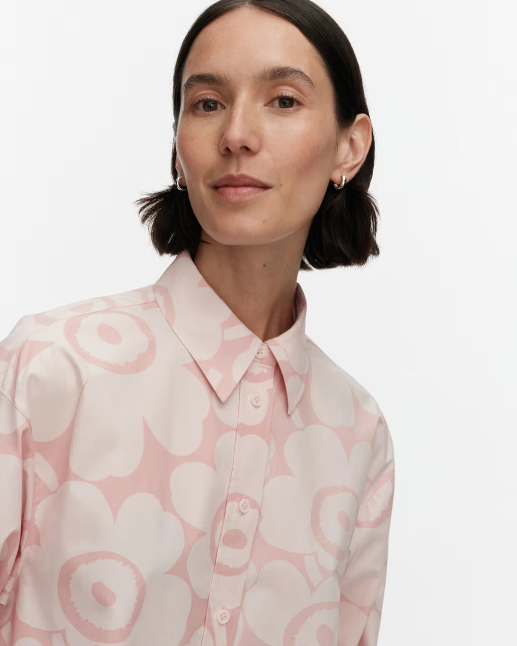 Marimekko paitamekko Kuvitelma Unikko Cotton Shirt Dress, vaaleanpunainen