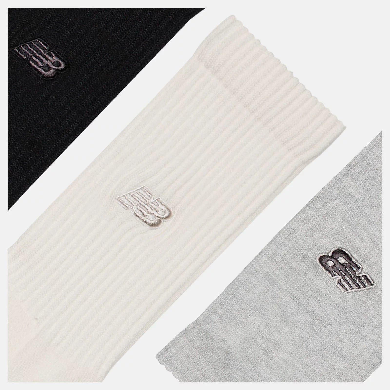 New Balance unisex sukat Active Premium Crew 3 Pack Socks, musta/harmaa/vaalea