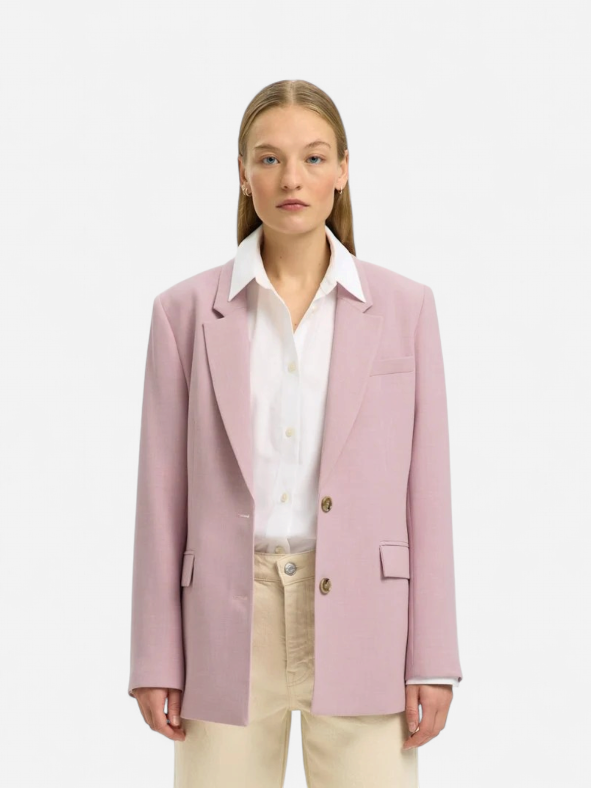 Selected Femme naisten bleiseri AD-SLFRITA LS CLASSIC, Bleached Mauve Melan - Kekäle.fi