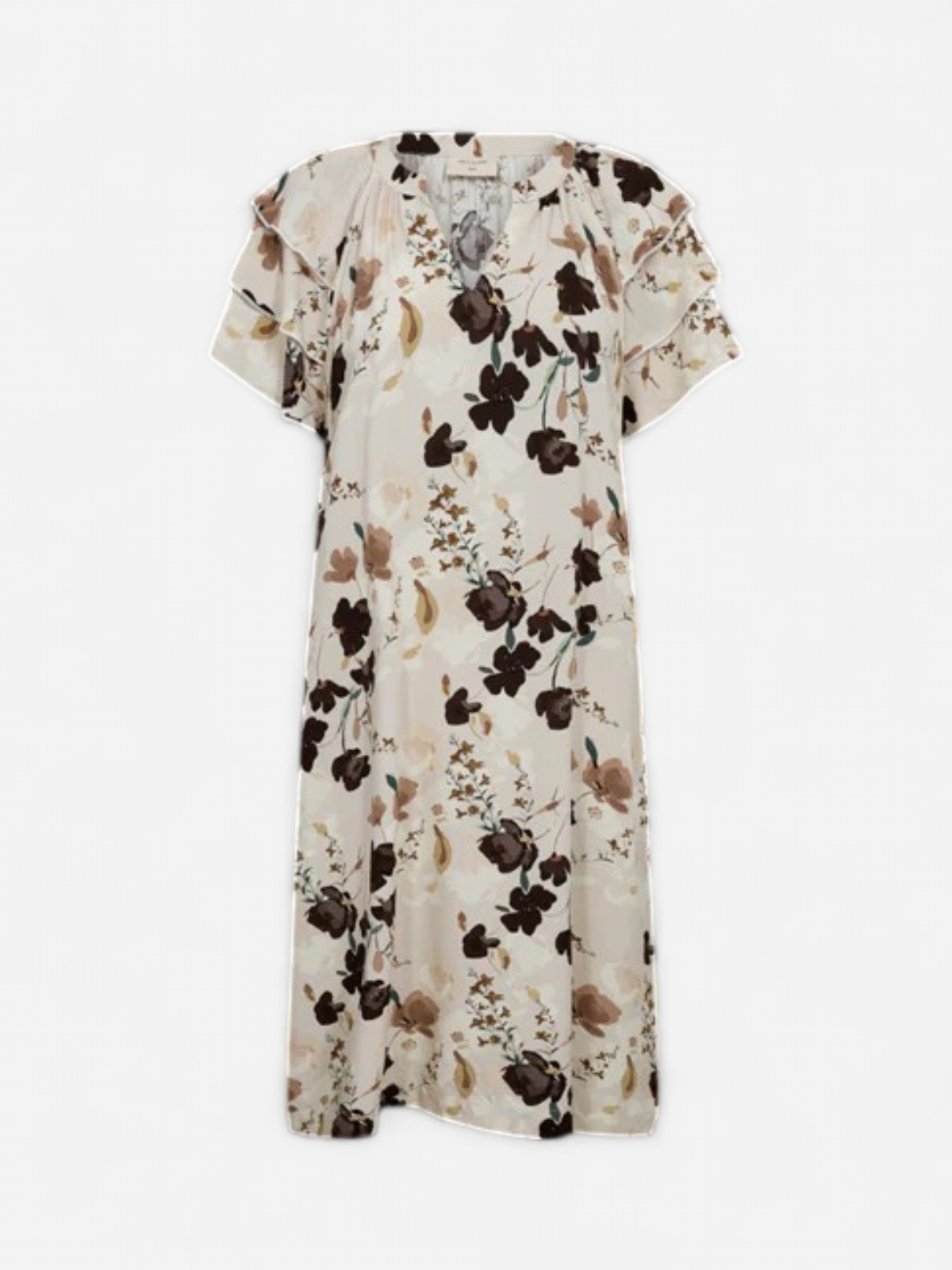 Freequent mekko Adney Dress, Moonbeam w. Coffee Bean - Kekäle.fi