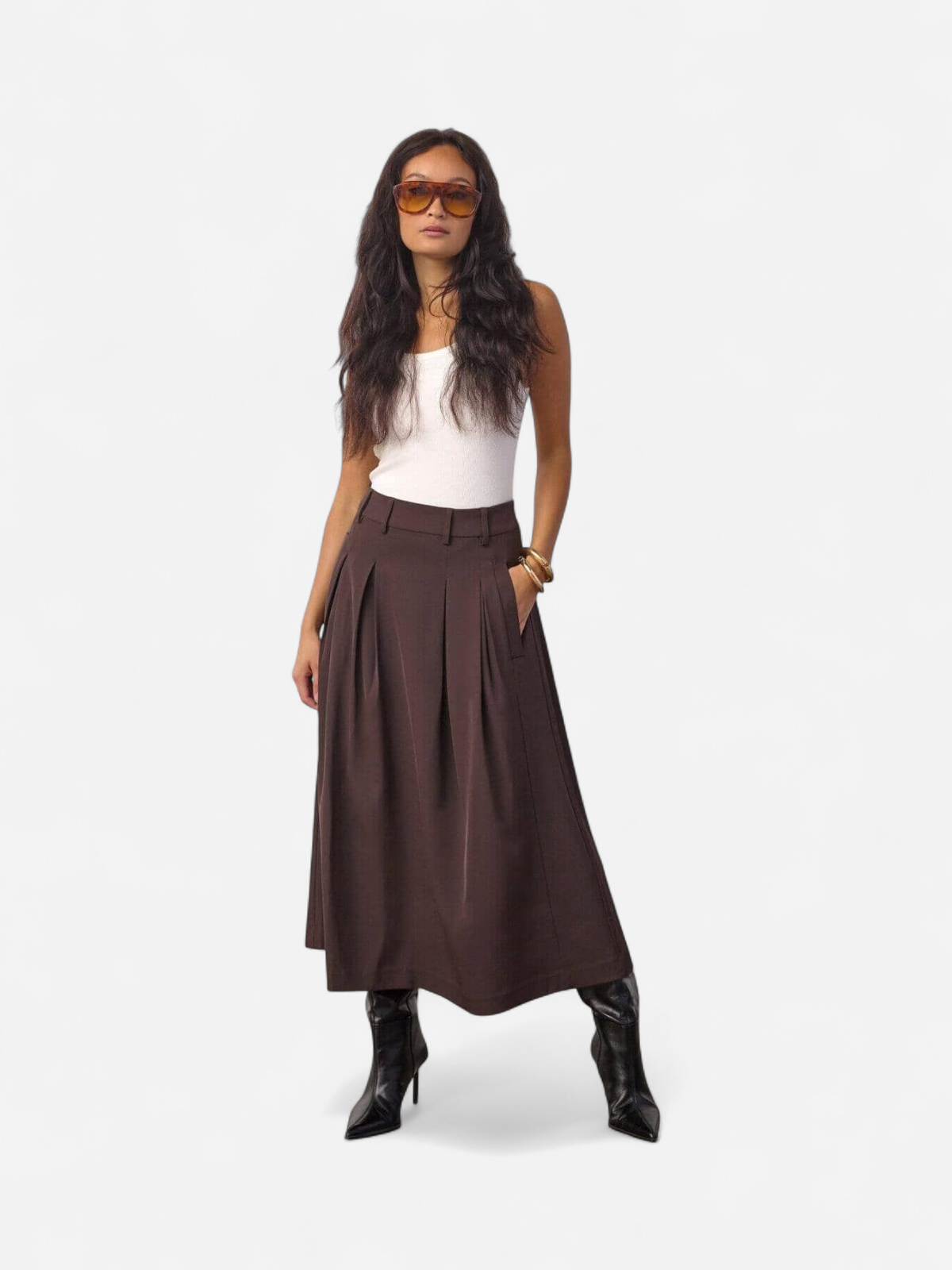ALINICC ANYA PLEAT SKIRT TUMMANRUSKEA - Kekäle.fi