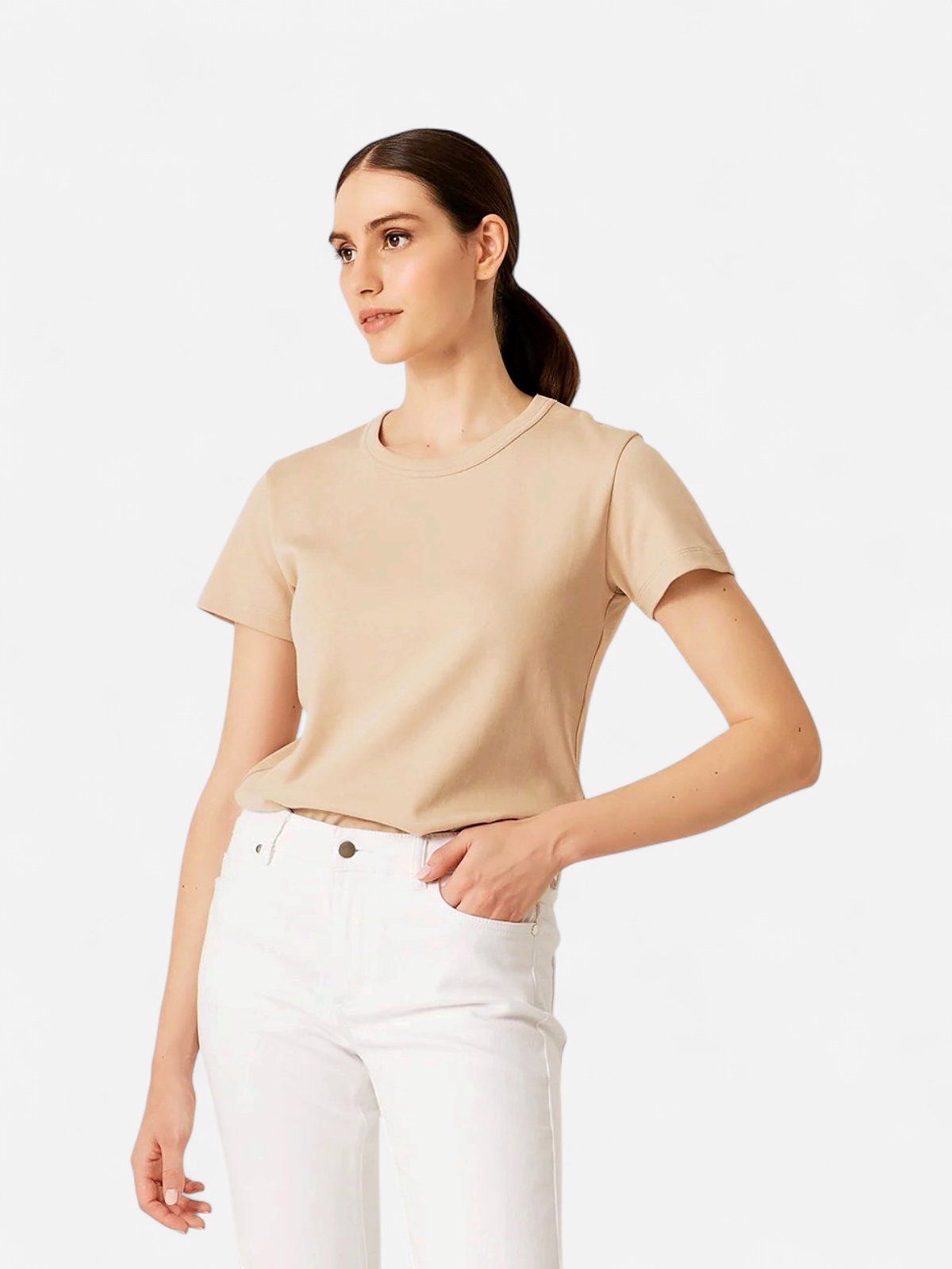 Andiata Naisten T-paita, Famie Ss Vaalea Beige - Kekäle.fi