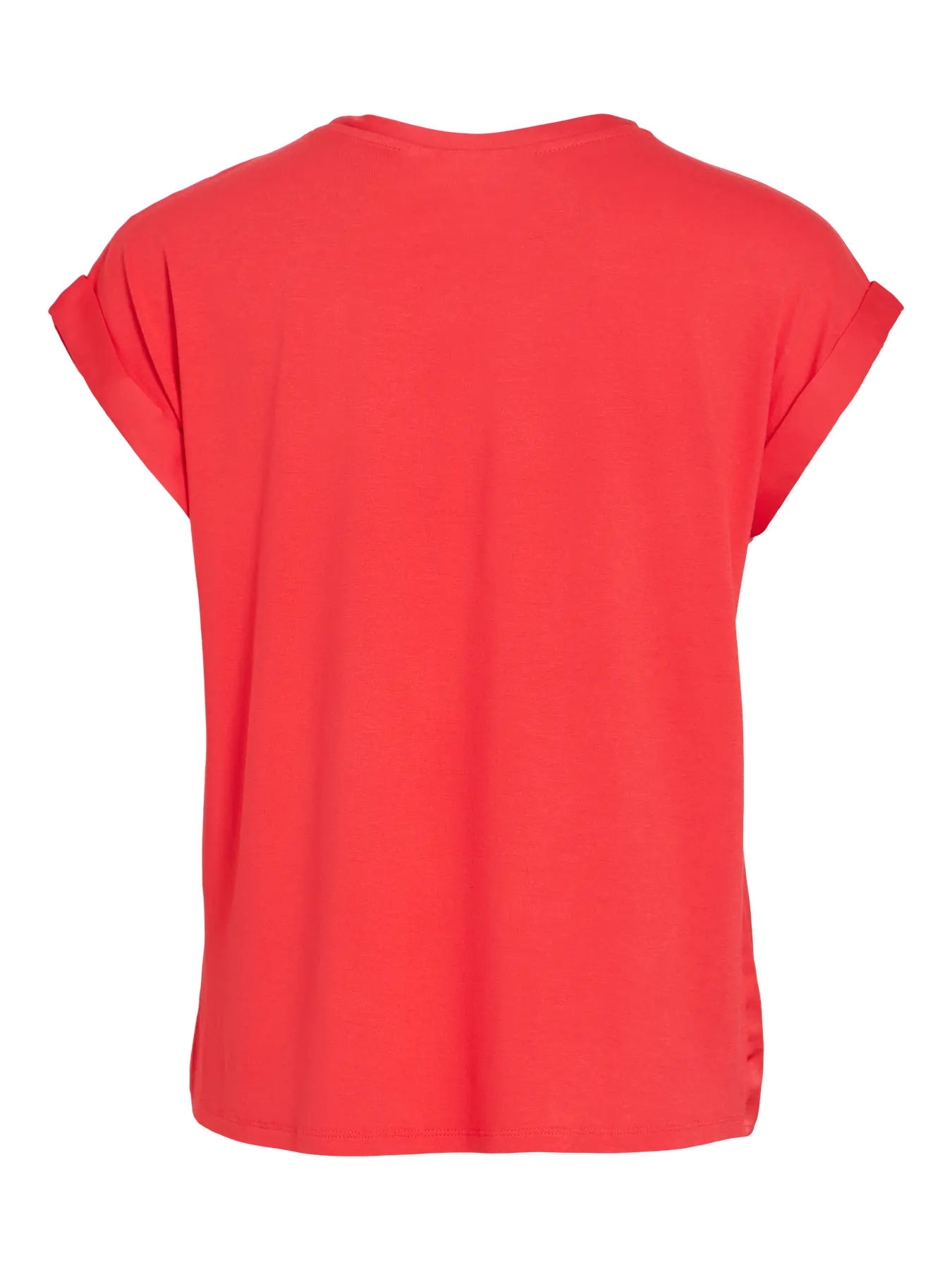 Vila naisten paita Viellette S/S Satin Top, Hibiscus