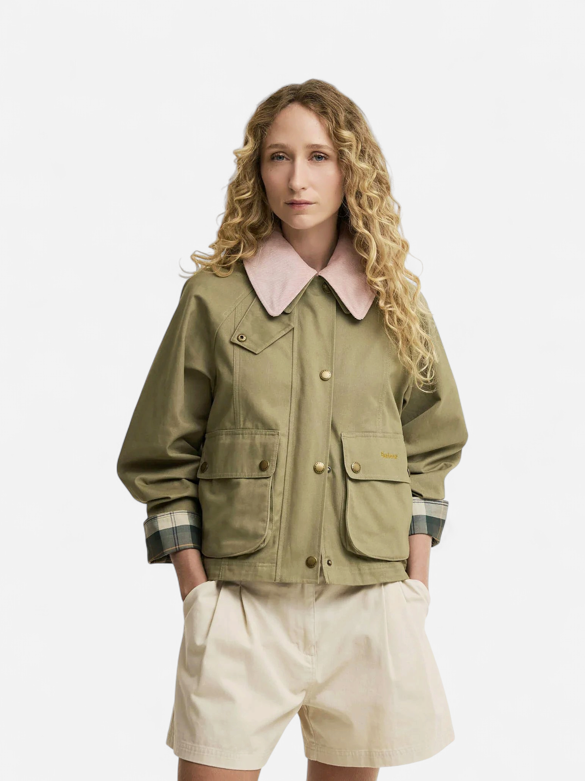 Barbour naisten takki Barbour Crop Beadnell Jacket, khaki - Kekäle.fi