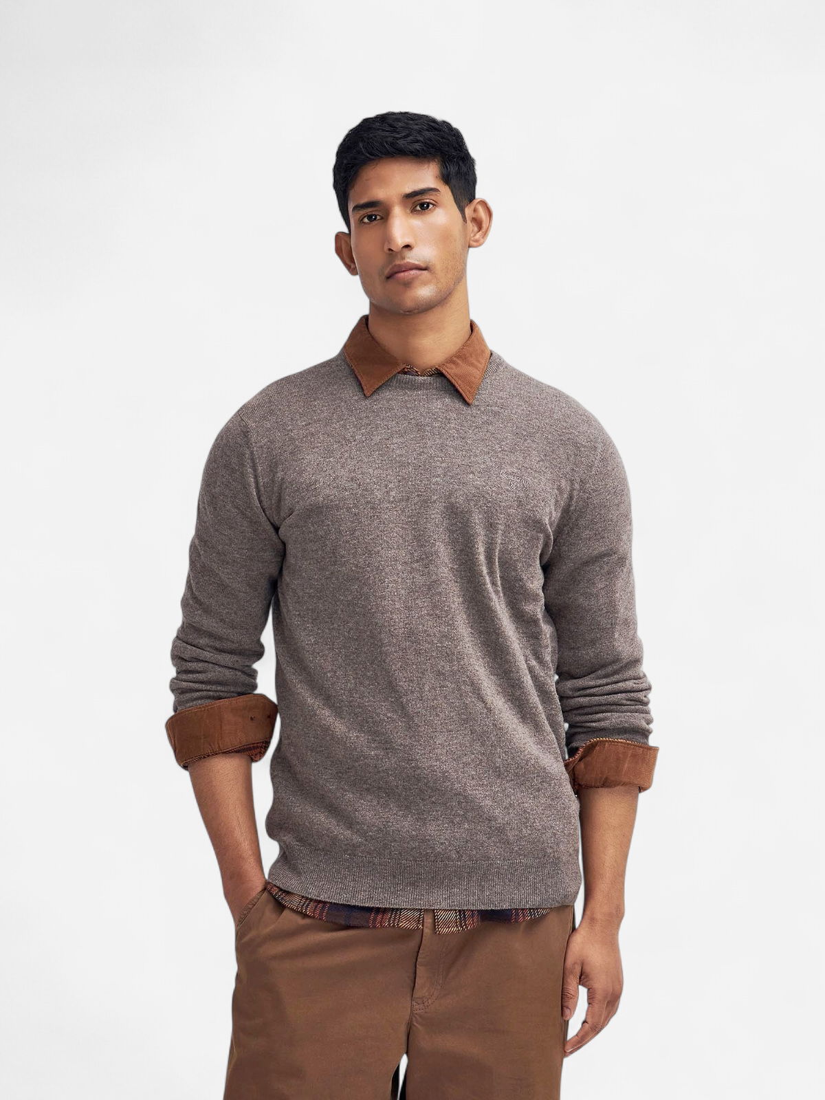 Barbour Essential Lambwool Crew VAALEANRUSKEA - Kekäle.fi