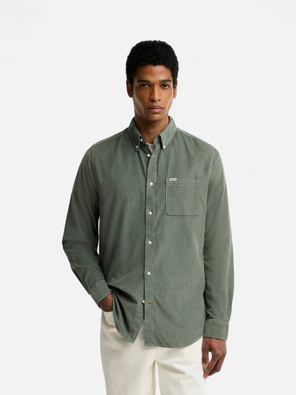 Barbour Ramsey Tailored Cord Shirt VEDENVIHREÄ - Kekäle.fi