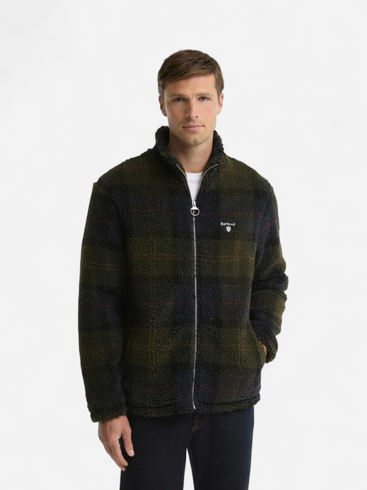 Barbour miesten takki Barbour Tartan Fleece Jacket, vihreä ruutu - Kekäle.fi