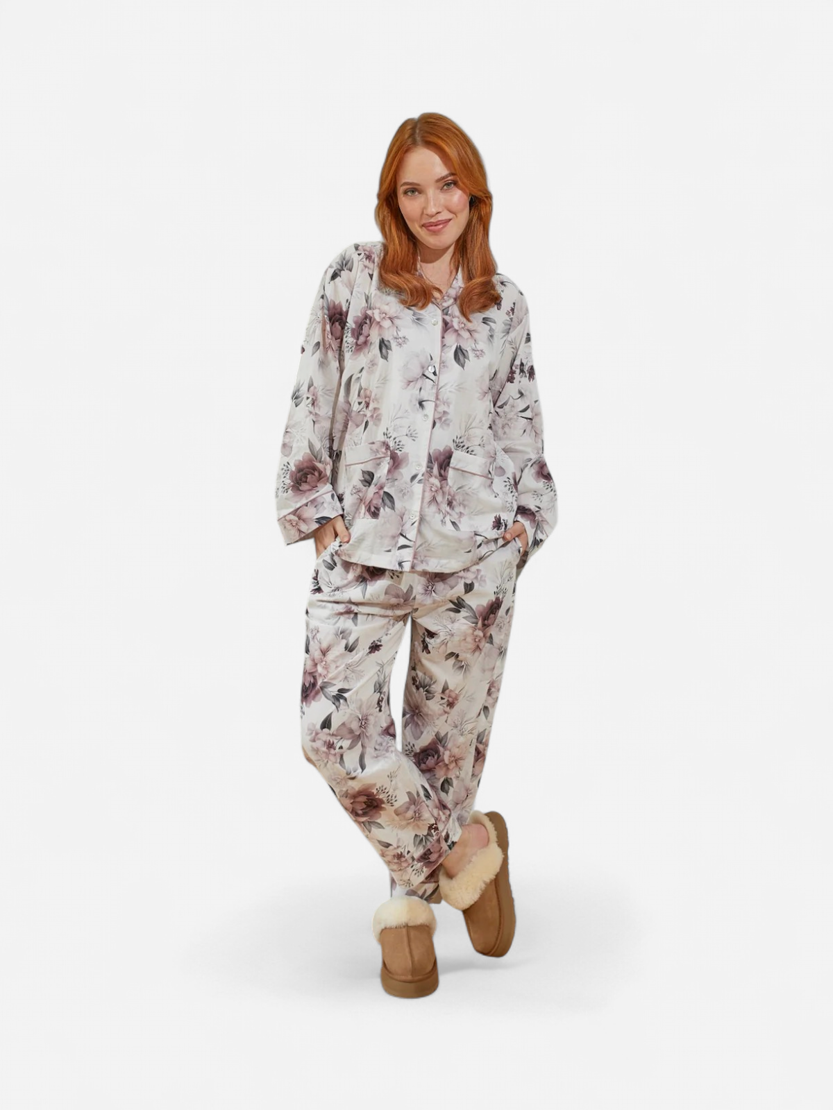 Klement naisten pyjama Bea Pyjama, valkopohjainen kuosi - Kekäle.fi