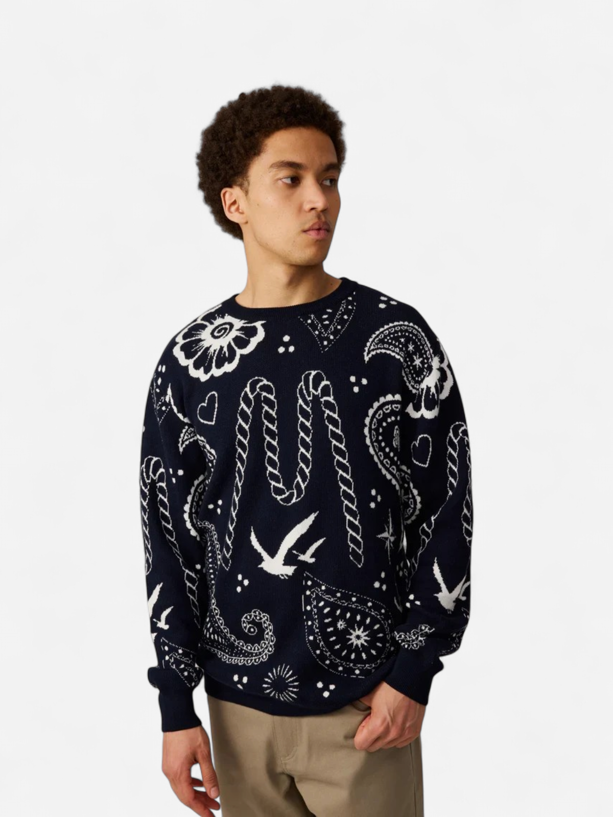 Makia miesten neulepusero Beam Knit, tummansininen - Kekäle.fi
