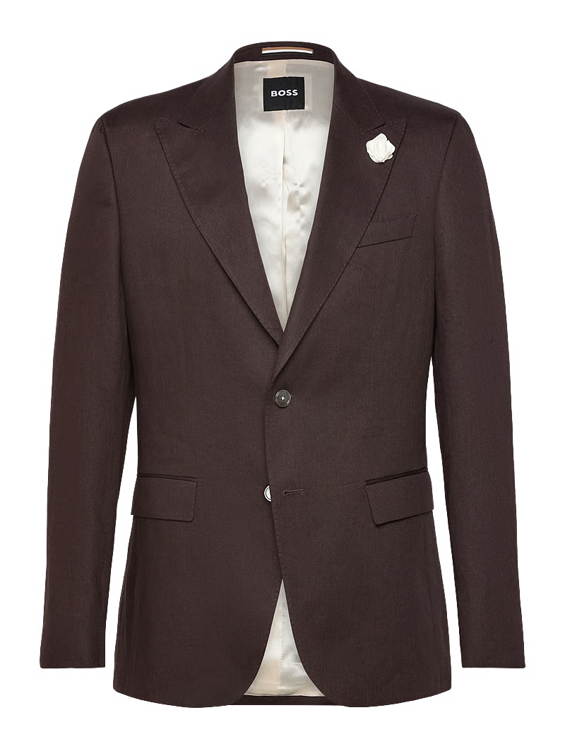 Hugo Boss miesten bleiseri H-Hutson-Peak-262, tummanruskea