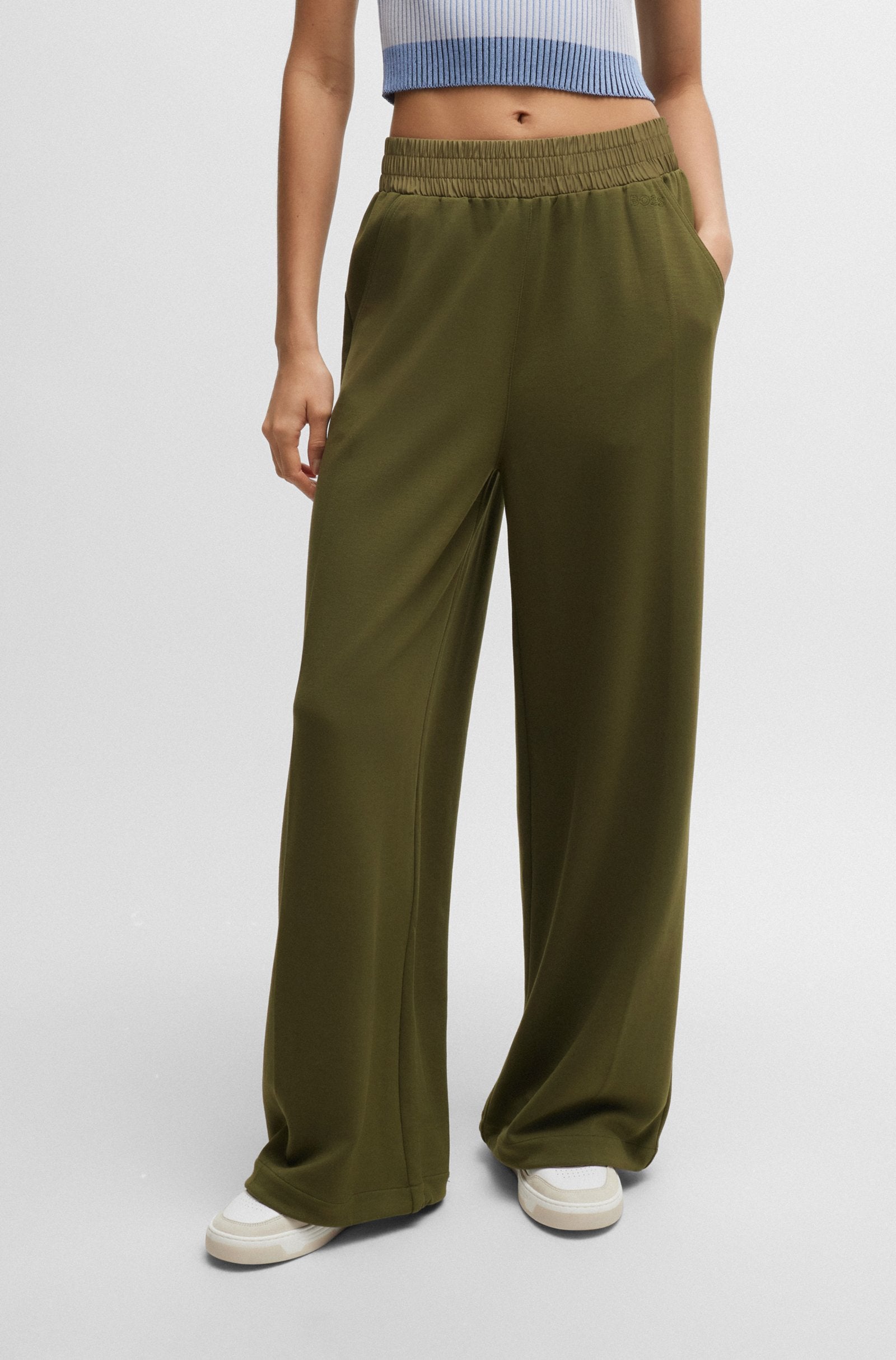 boss-orange-naisten-housut-ecara-jersey-pant-armeijanvihrea-1