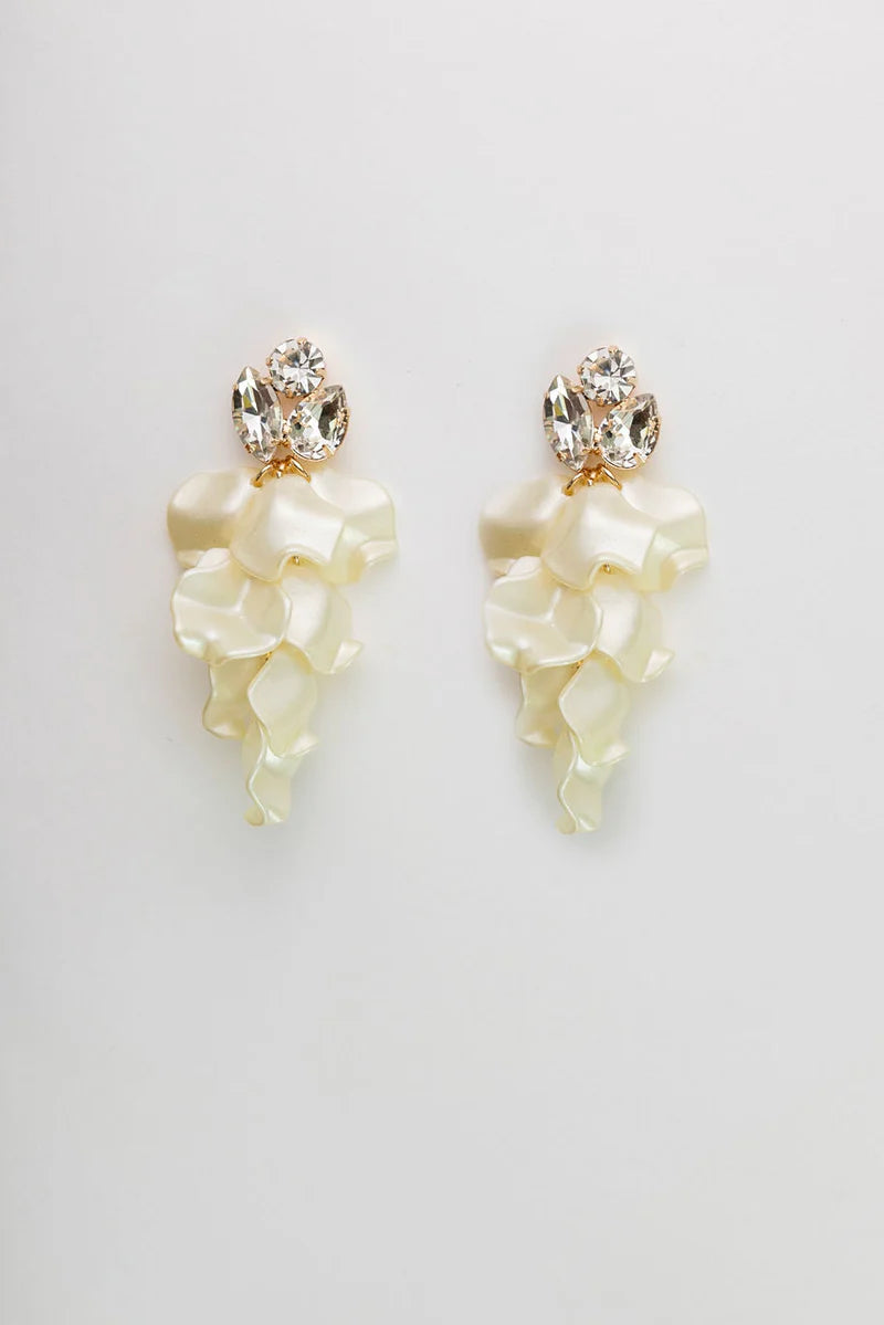 Bow 19 korvakorut, LEAF STONE EARRINGS Vaalea Beige