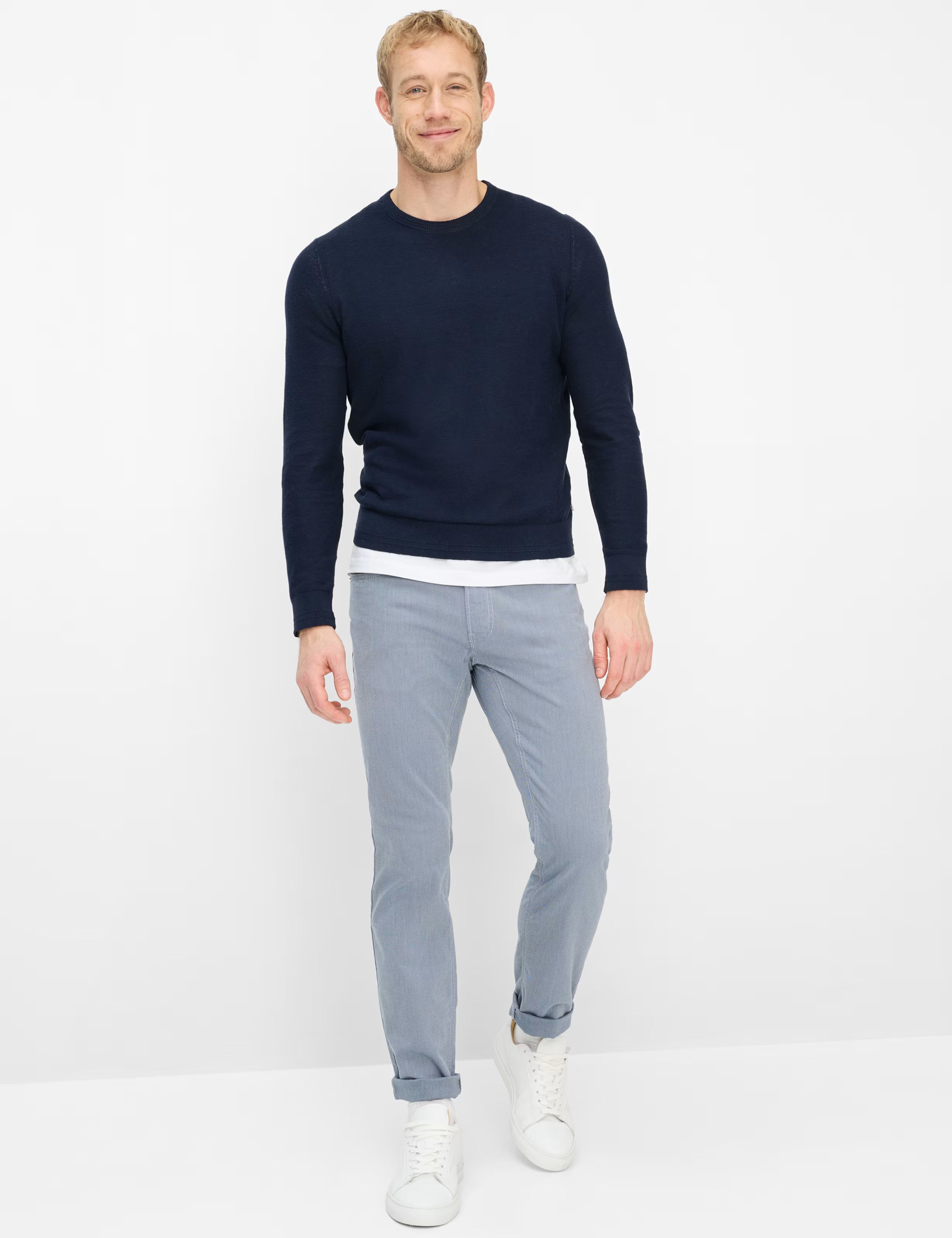 Brax miesten housut Chuck Tri-Flex Modern Fit Stucture, sininen