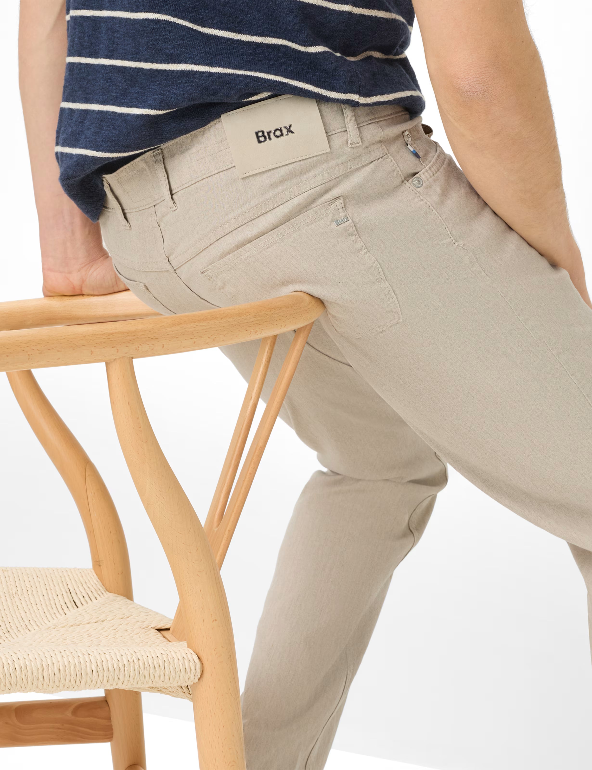 Brax miesten housut Cadiz Linen Cotton Flex Pants, beige