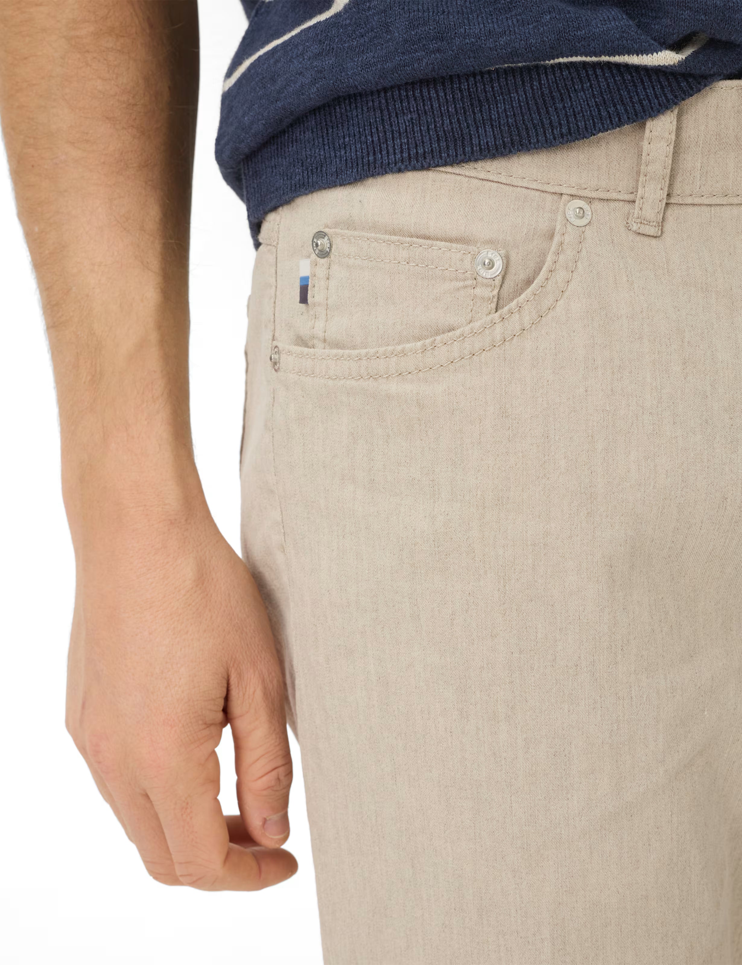Brax miesten housut Cadiz Linen Cotton Flex Pants, beige