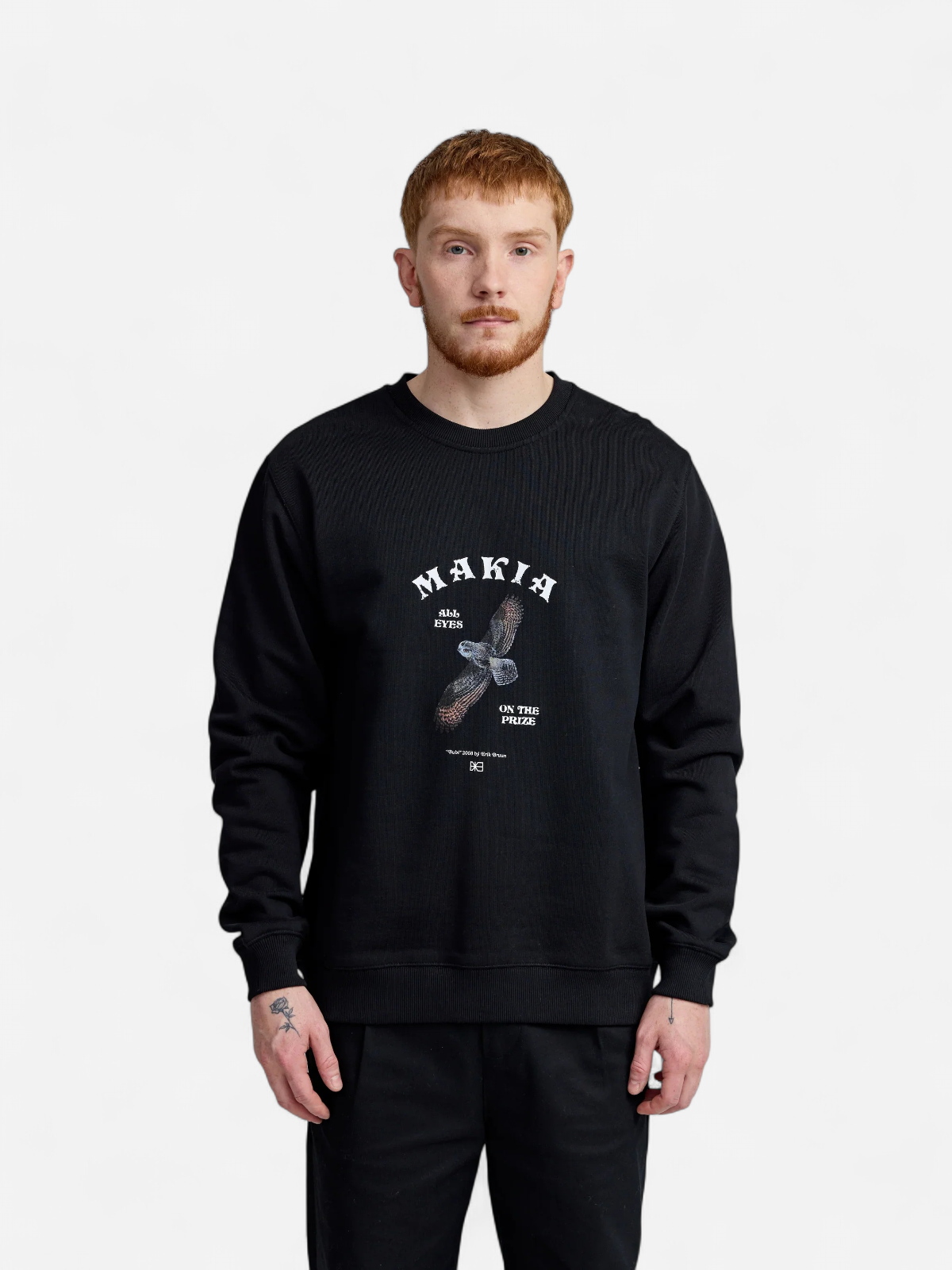 Makia miesten collegepaita Bubi Sweatshirt, musta - Kekäle.fi