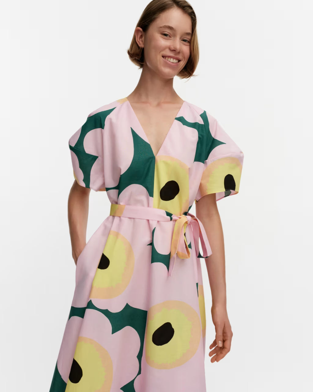 Marimekko mekko Kaffet Unikko, monivärinen kuosi