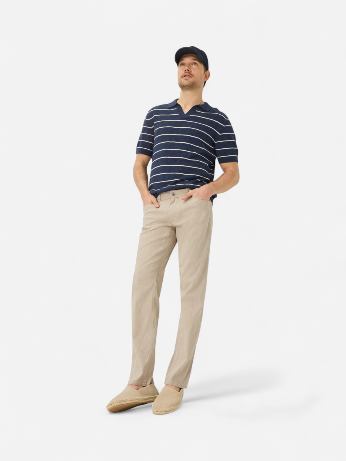 Brax miesten housut Cadiz Linen Cotton Flex Pants, beige - Kekäle.fi