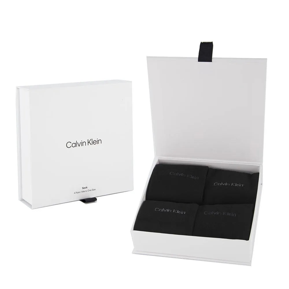 Calvin Klein Men Miesten Sukat 4-Pack, GIFTBOX Musta