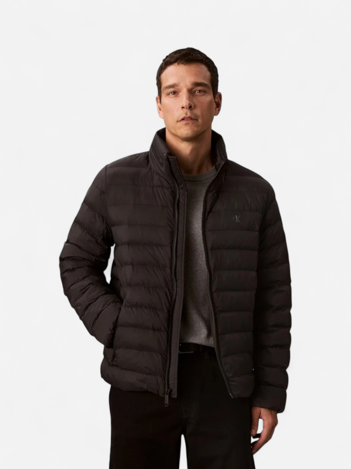 Calvin Klein Jeans miesten kevyttoppatakki,  LS NYLON LT WEIGT HDD Musta - Kekäle.fi