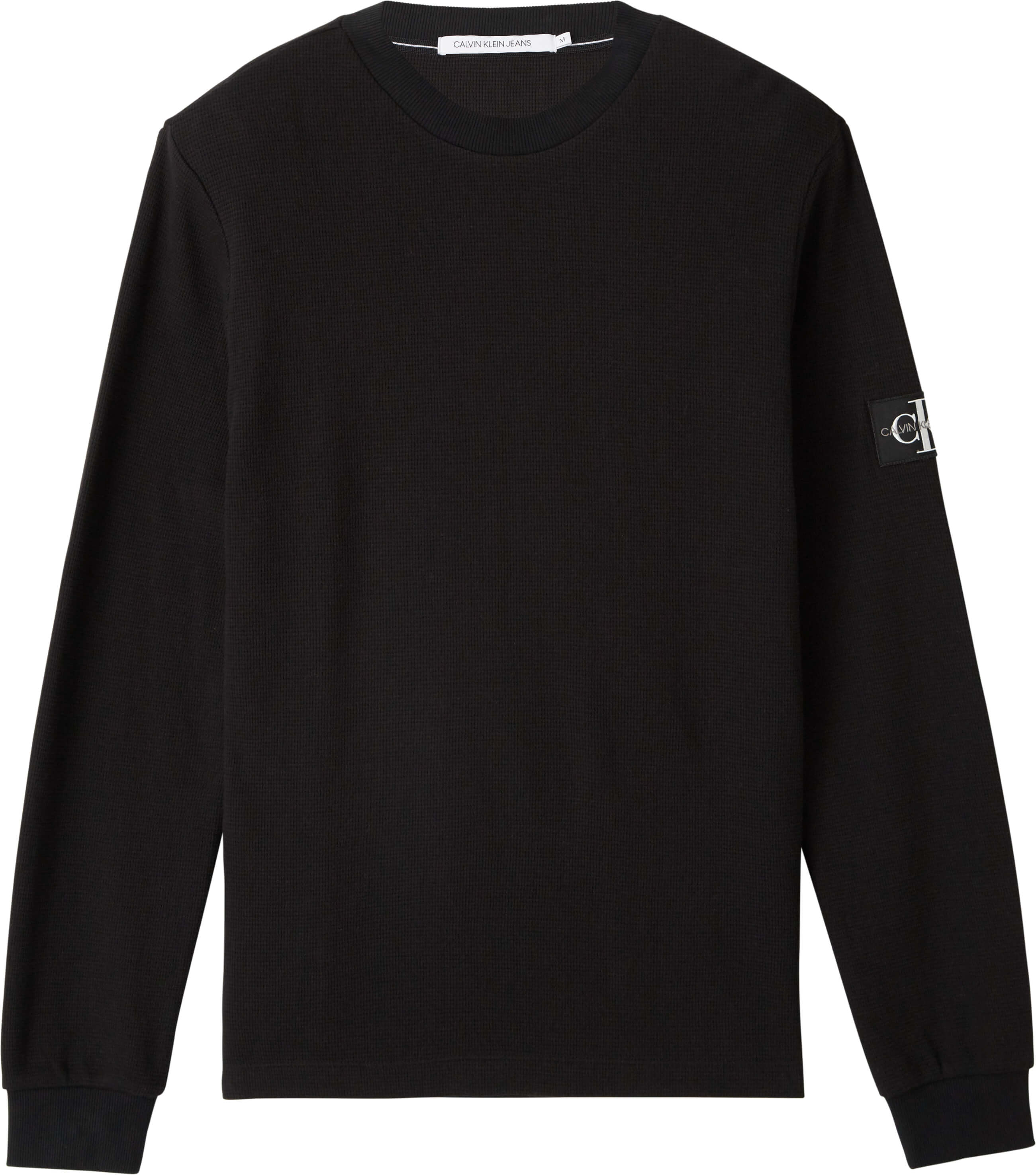 calvin-klein-jeans-miesten-paita-monogram-waffle-ls-tee-musta-1