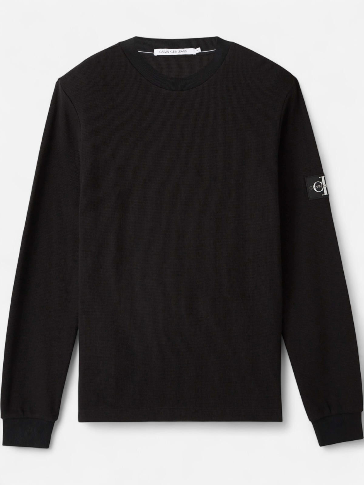 Calvin Klein Jeans Miesten Paita MONOGRAM WAFFLE LS TEE Musta - Kekäle.fi