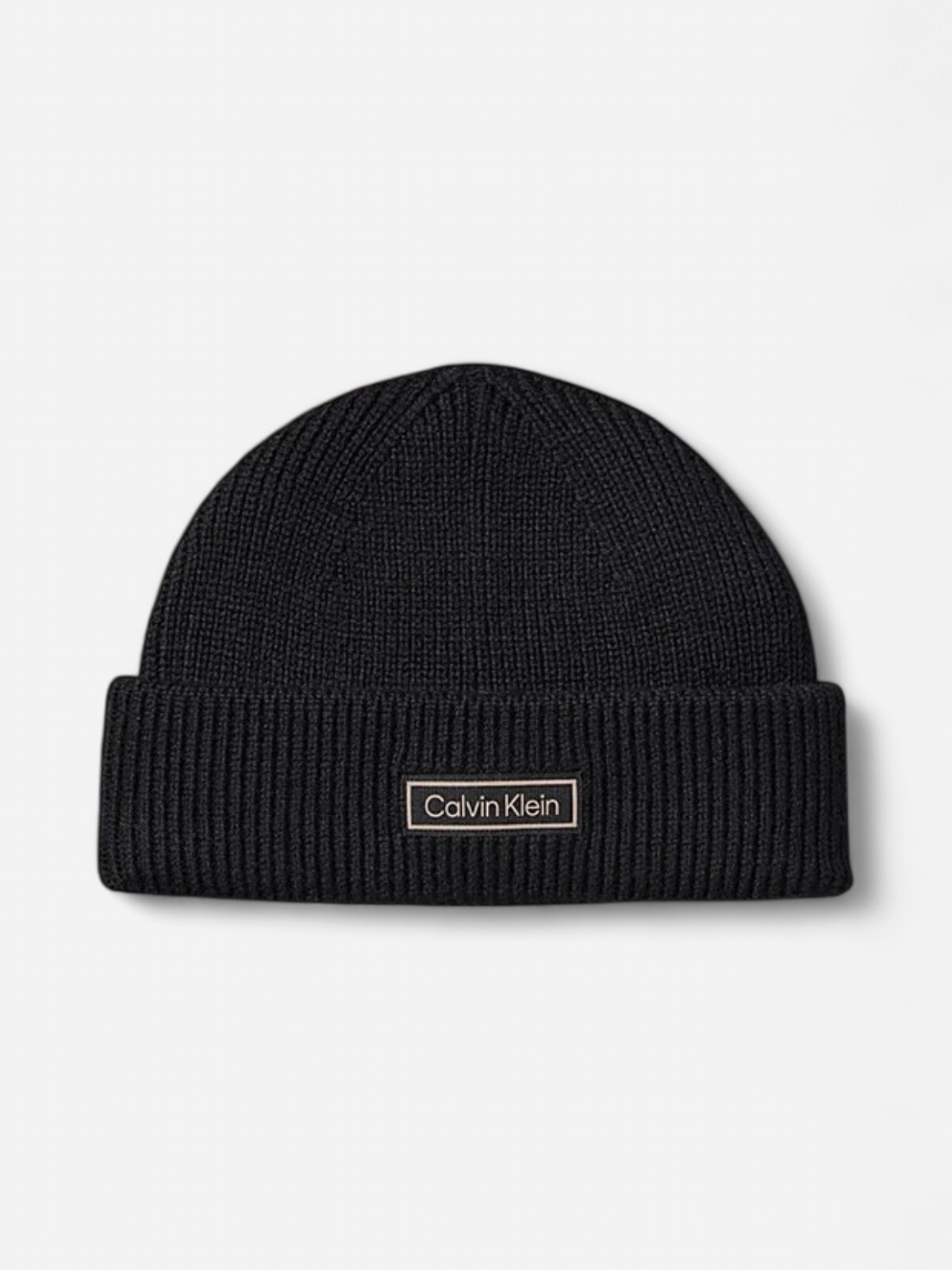 Calvin Klein Jeans miesten pipo, PATCH CHUNKY RIB COTTON DOCKER B Musta - Kekäle.fi