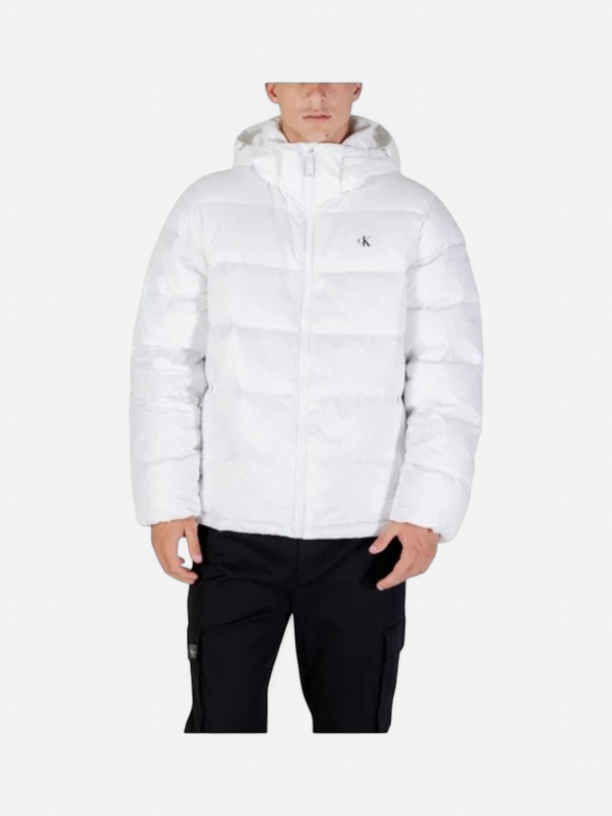 Calvin Klein Jeans miesten untuvatakki, K LS NYLON ZIPOFF HOOD DOWN PUFFERJACKET Valkoinen - Kekäle.fi