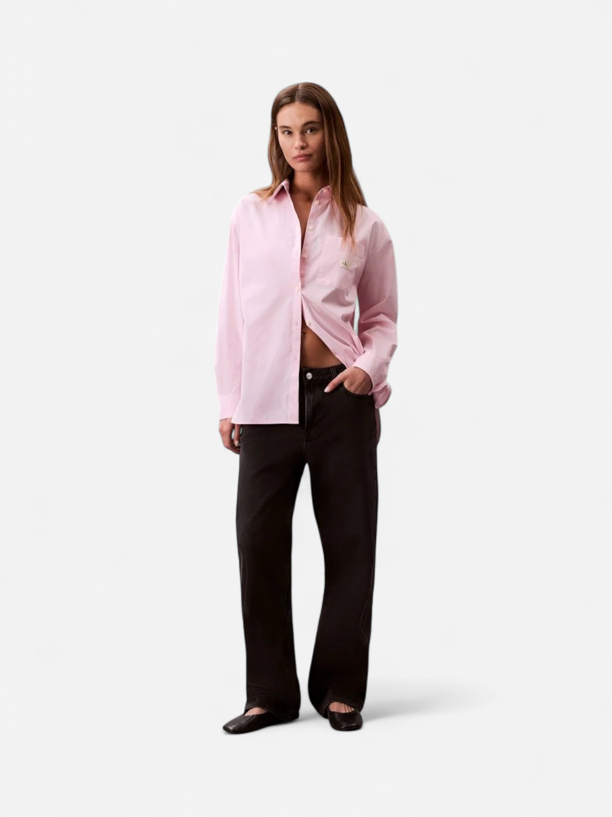 Calvin Klein Jeans naisten paitapusero, POPLIN RELAXED SHIRT Vaaleanpunainen - Kekäle.fi