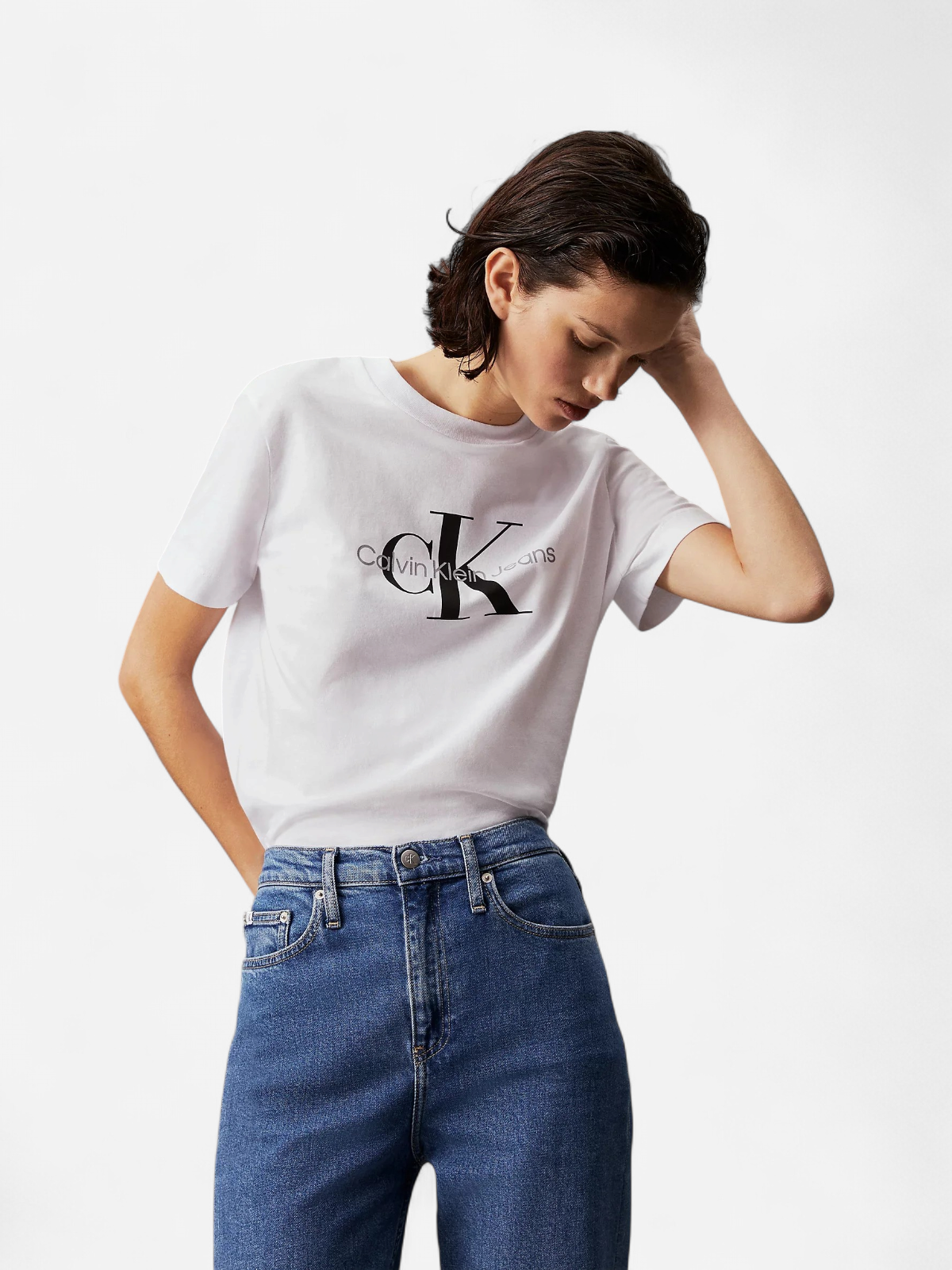 Calvin Klein Jeans Naisten T-Paita, CORE MONOLOGO Valkoinen - Kekäle.fi