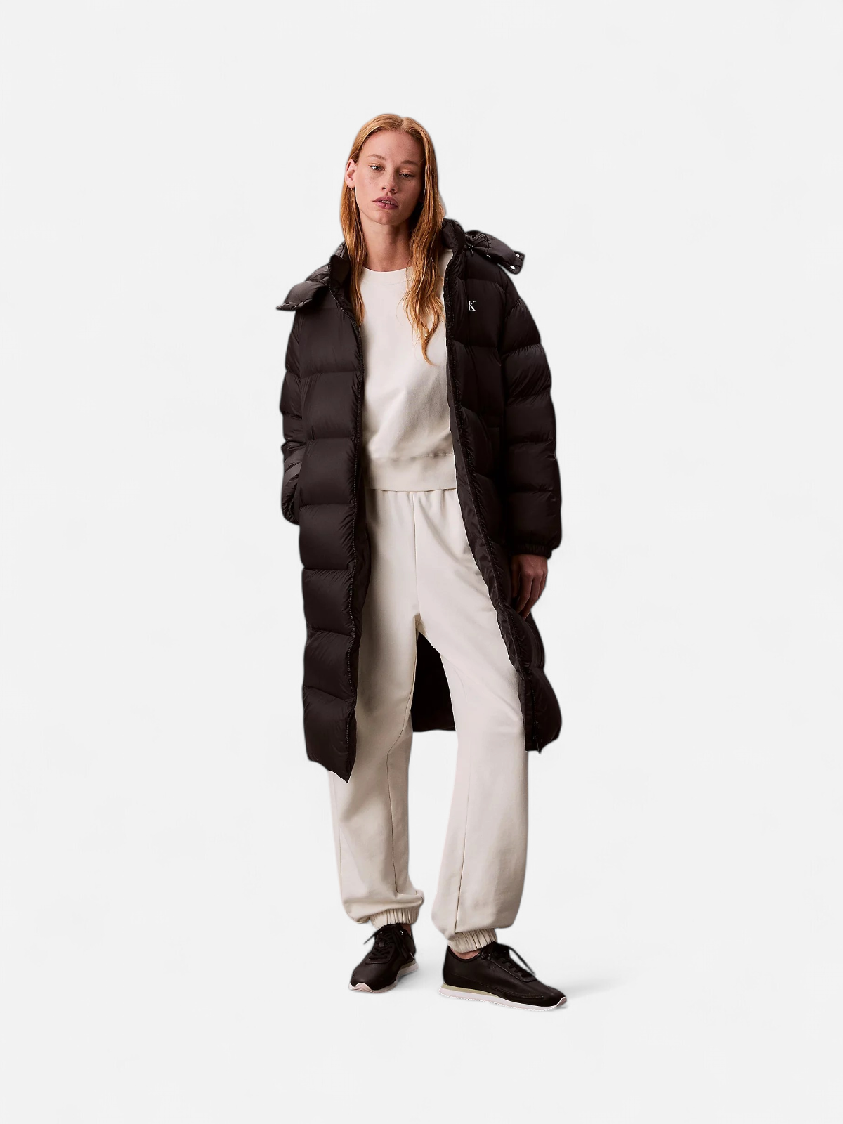 Calvin Klein Jeans naisten untuvatakki, ESSENTIAL MIDWEIGHT LONG PUFFER Musta - Kekäle.fi