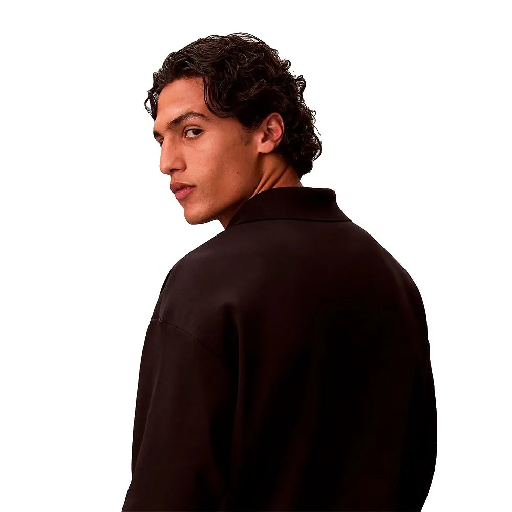 Calvin Klein Menswear miesten paita LS Double Face Rib Polo, musta