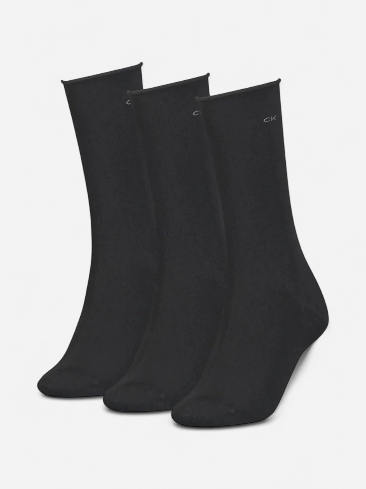 Calvin Klein Naisten Sukat, CK WOMEN SOCK 3PK ROLL TOP Musta - Kekäle.fi