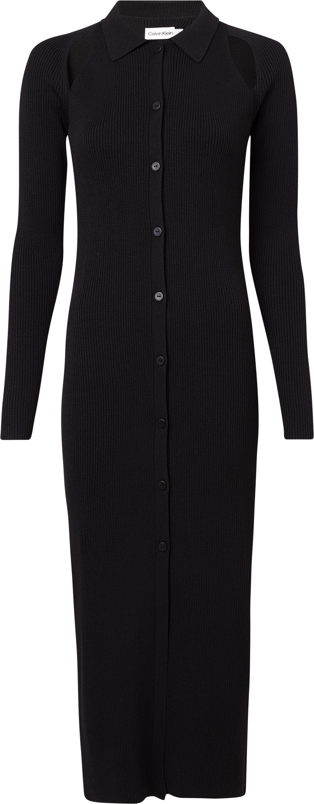 calvin-klein-women-naisten-mekko-iconic-rib-shirt-midi-dress-musta-4