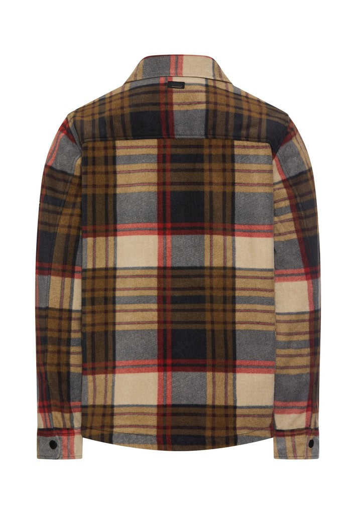 Camel Active miesten paitatakki Checked Fleece Overshirt, Sepia Brown