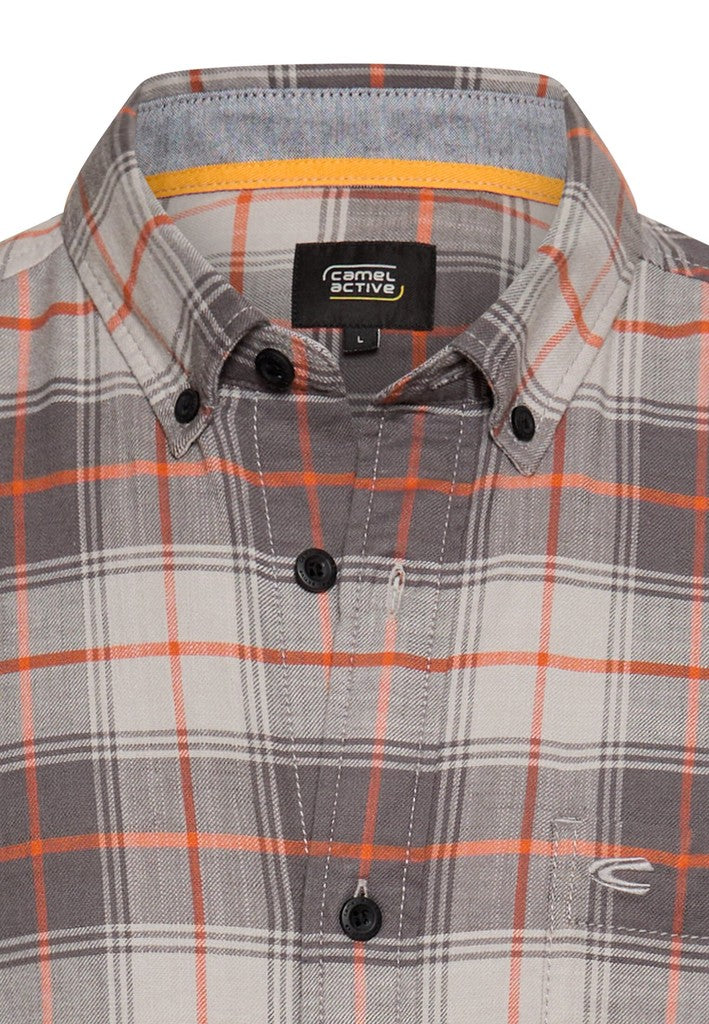 Camel Active miesten kauluspaita Check LS Shirt, punainen ruutu