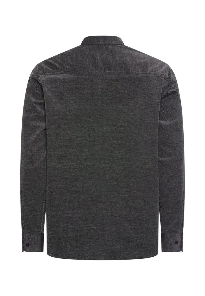 Camel Active miesten kauluspaita Corduroy shirt with 2-way stretch, musta