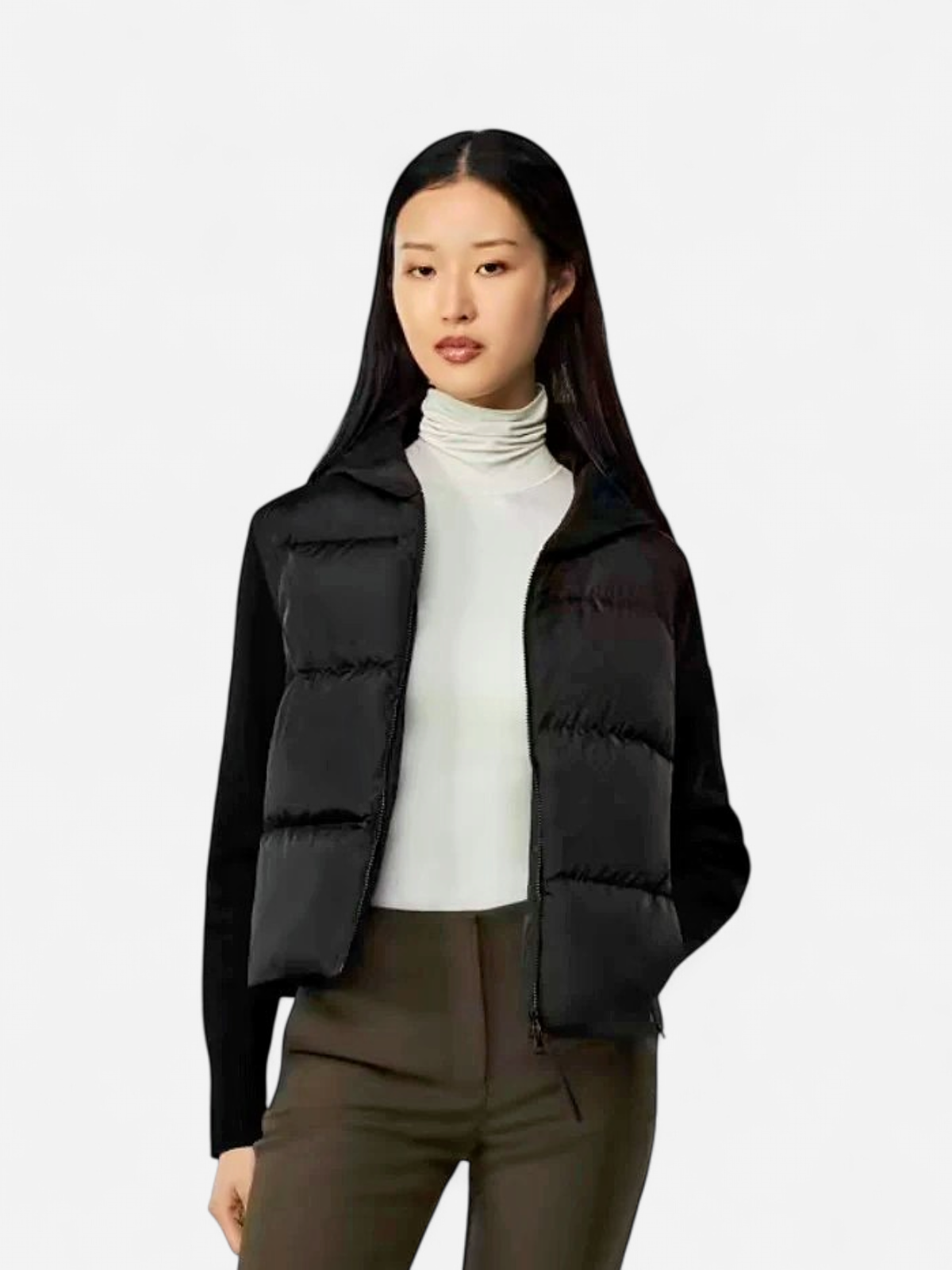 Canada Goose naisten takki, HYBRIDGE WIDE QUILT KNIT HOODY Musta - Kekäle.fi