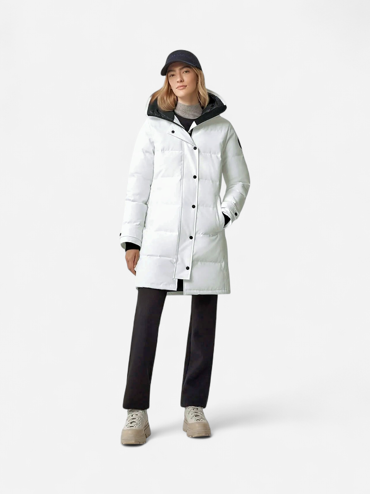 Canada Goose Naisten Untuvatakki, SHELBURNE PARKA-CR BLACK LABEL Valkoinen - Kekäle.fi