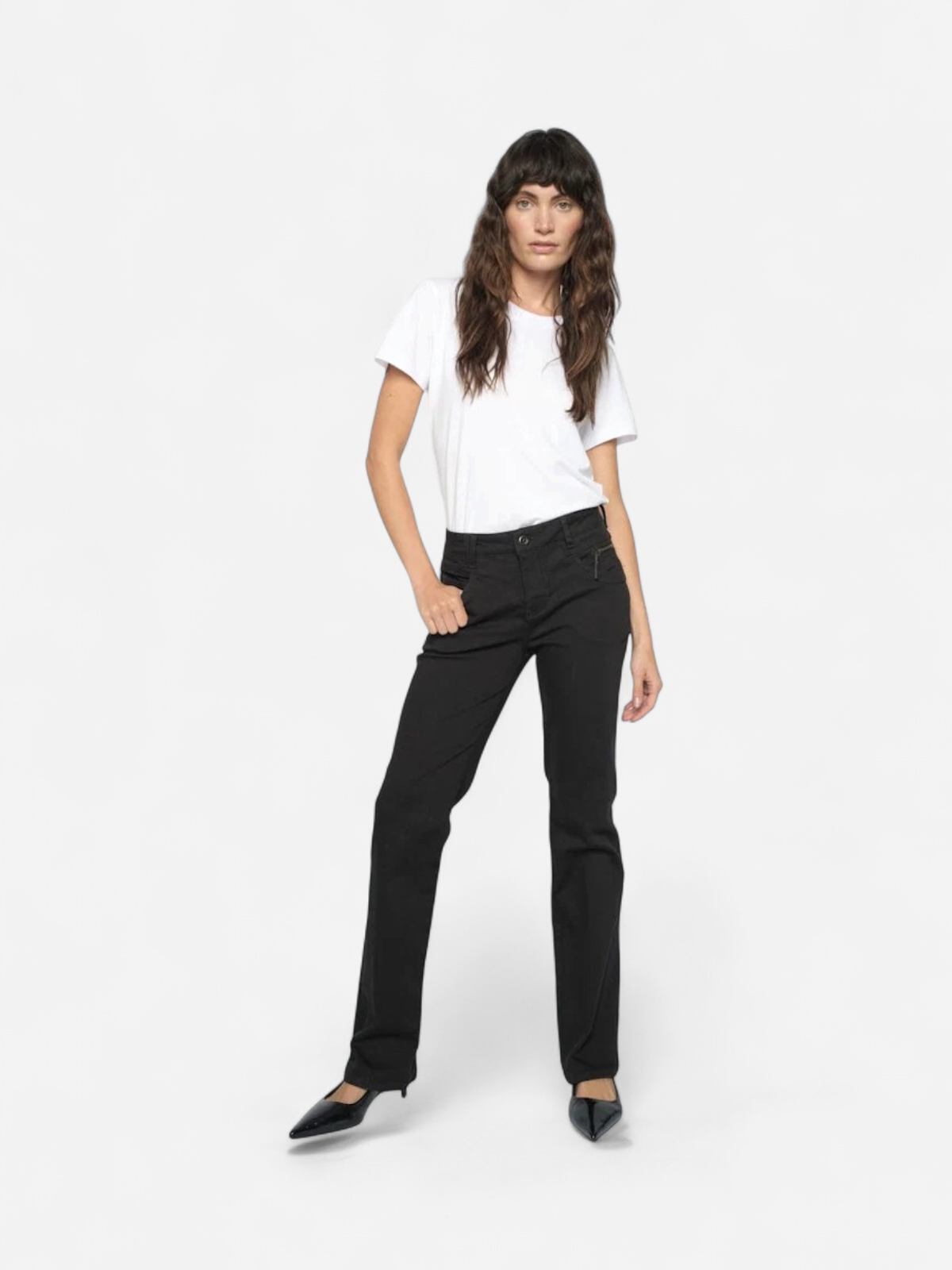 Mos Mosh naisten farkut Carla Naomi Deluxe Jeans, musta - Kekäle.fi