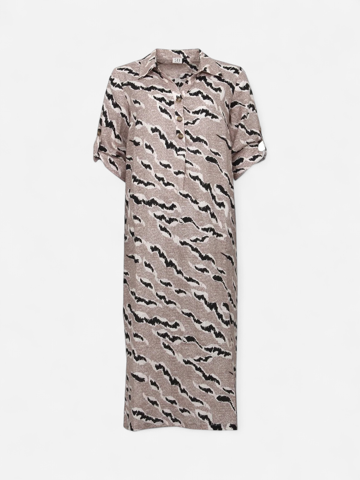 S.T.I mekko Carlei Dress, kuosillinen beige - Kekäle.fi