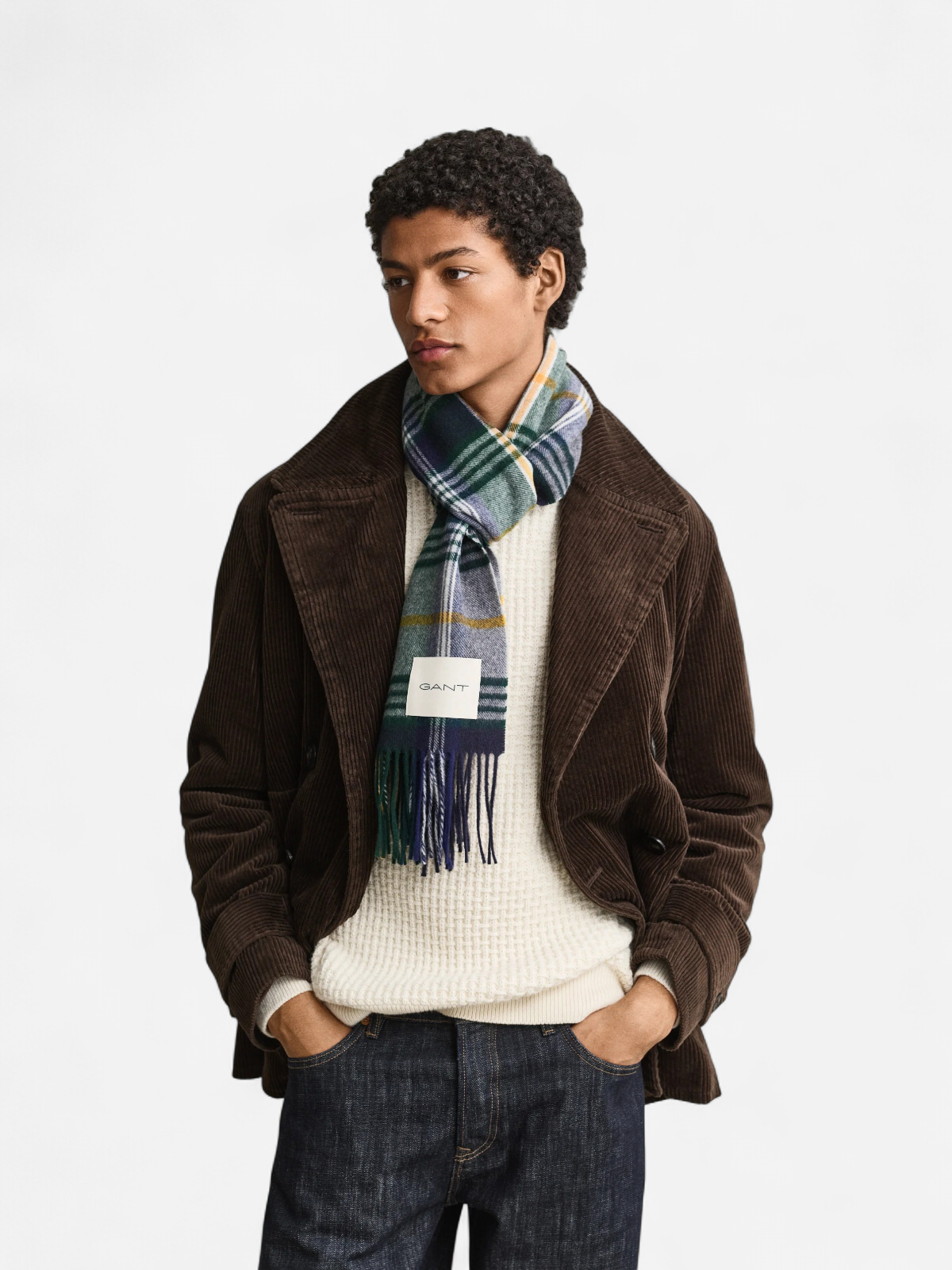 CHECKED WOOL SCARF TUMMANSININEN - Kekäle.fi