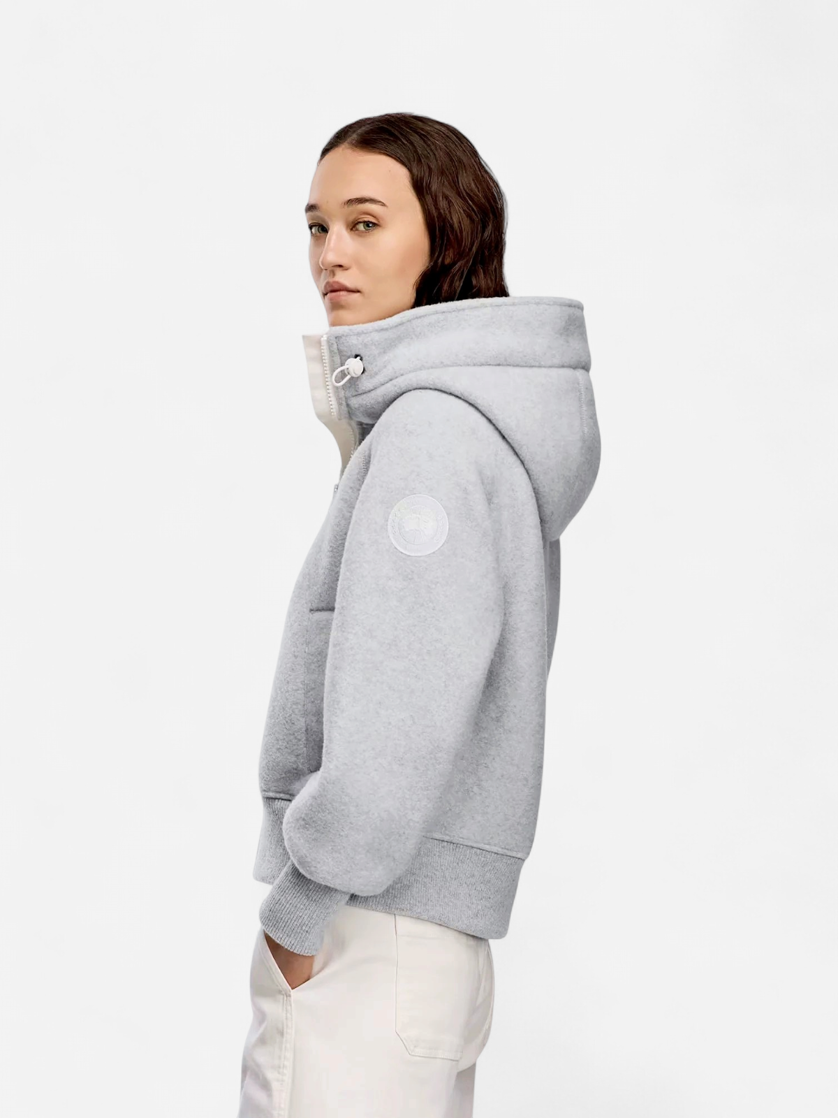 Canada Goose naisten fleecetakki CHILLIWALK FLEECE BOMBER, vaaleanharmaa - Kekäle.fi