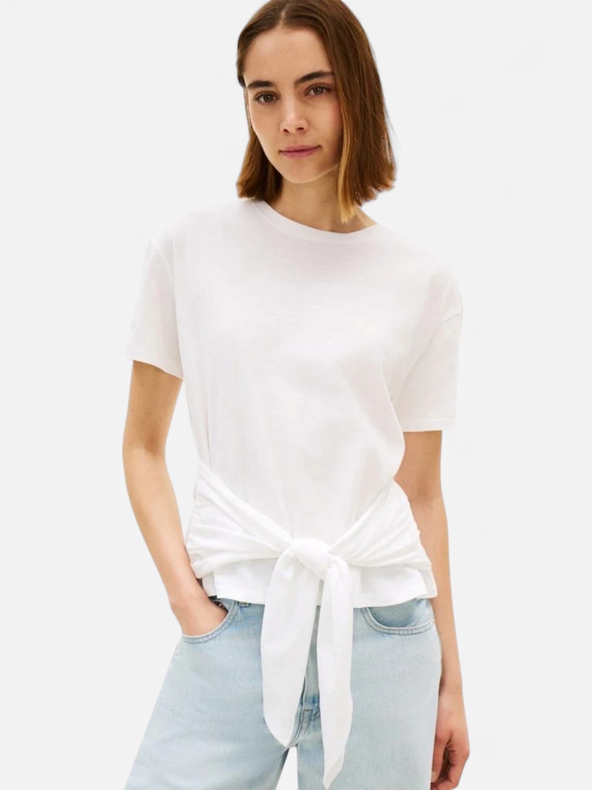 Tommy Hilfiger naisten t-paita Co Slub Knot SS Tee, valkoinen - Kekäle.fi