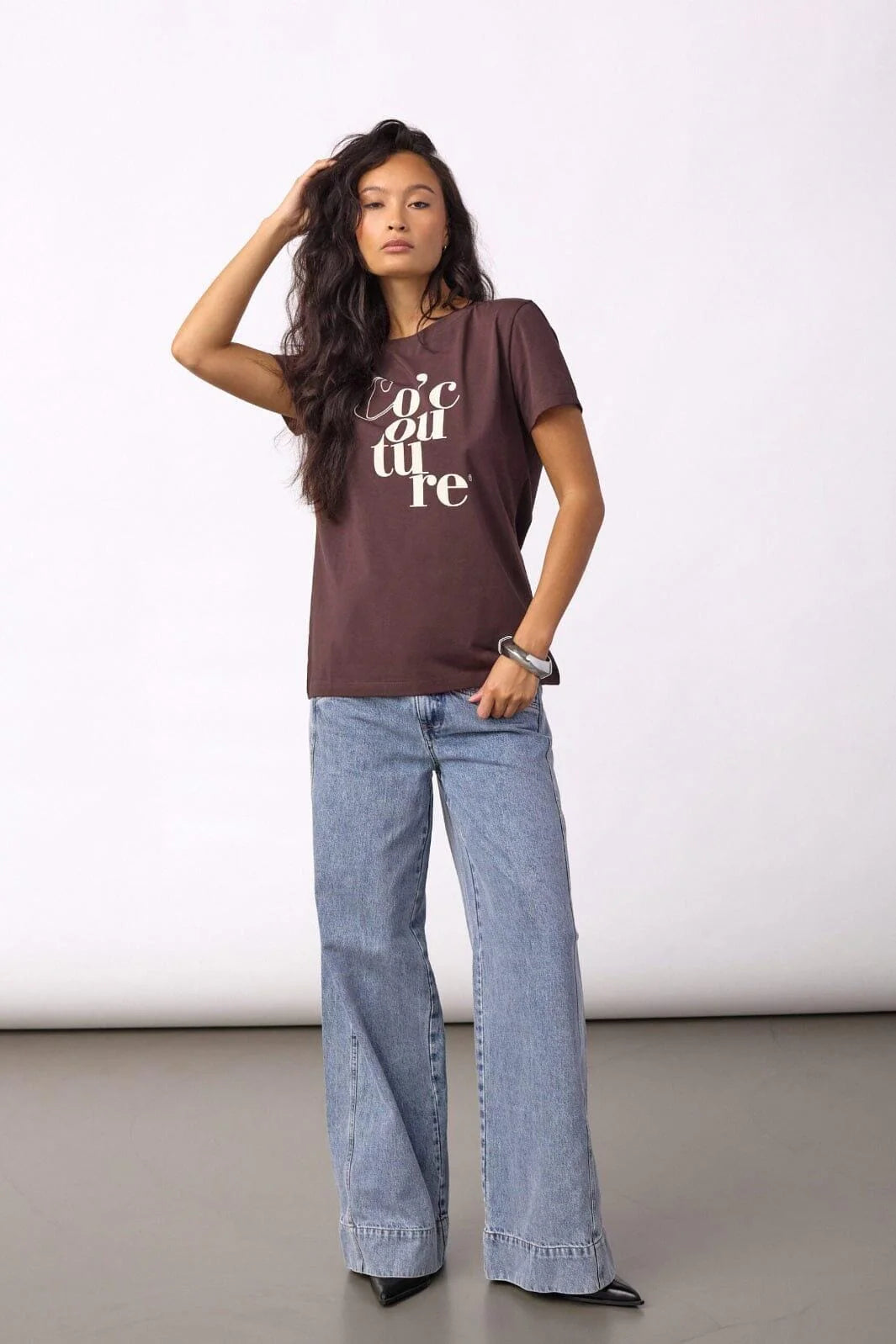 Co’Couture naisten T-paita Co’Couture Tee, tummanruskea